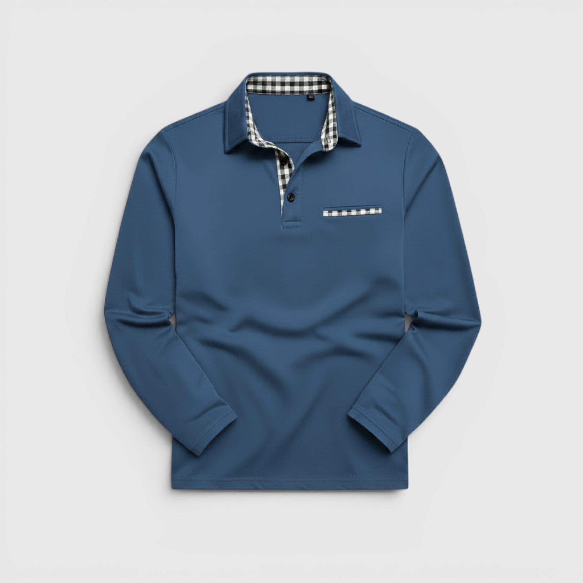 Ellmont London | Men's Breathable Cotton Blend Button Up Longsleeve Polo