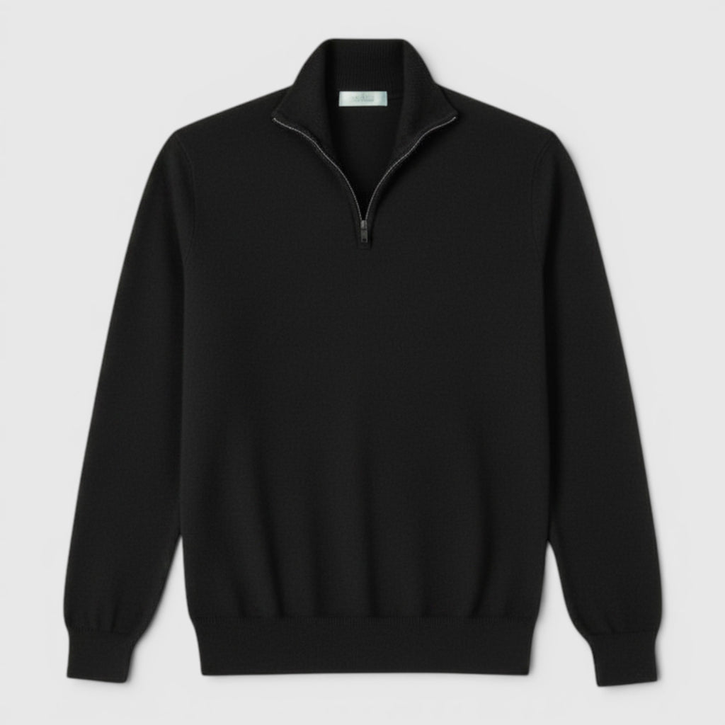 Ellmont London | Men's Pure Cashmere Zip-Up Sweater Funnel Neck Knit