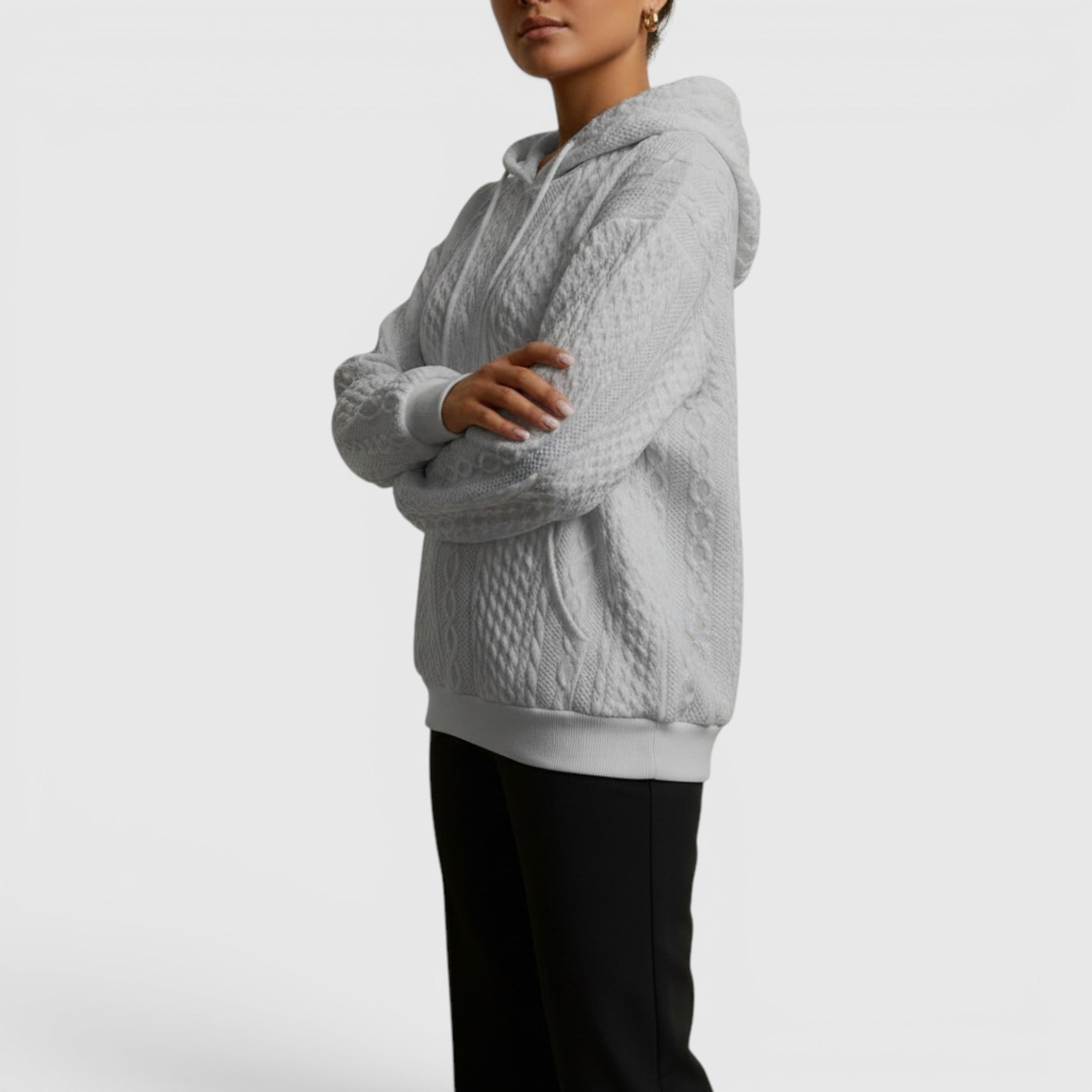 Ellmont London | Women's Plus Size Long Sleeve Hoodie Relaxed Fit Sweatshirt