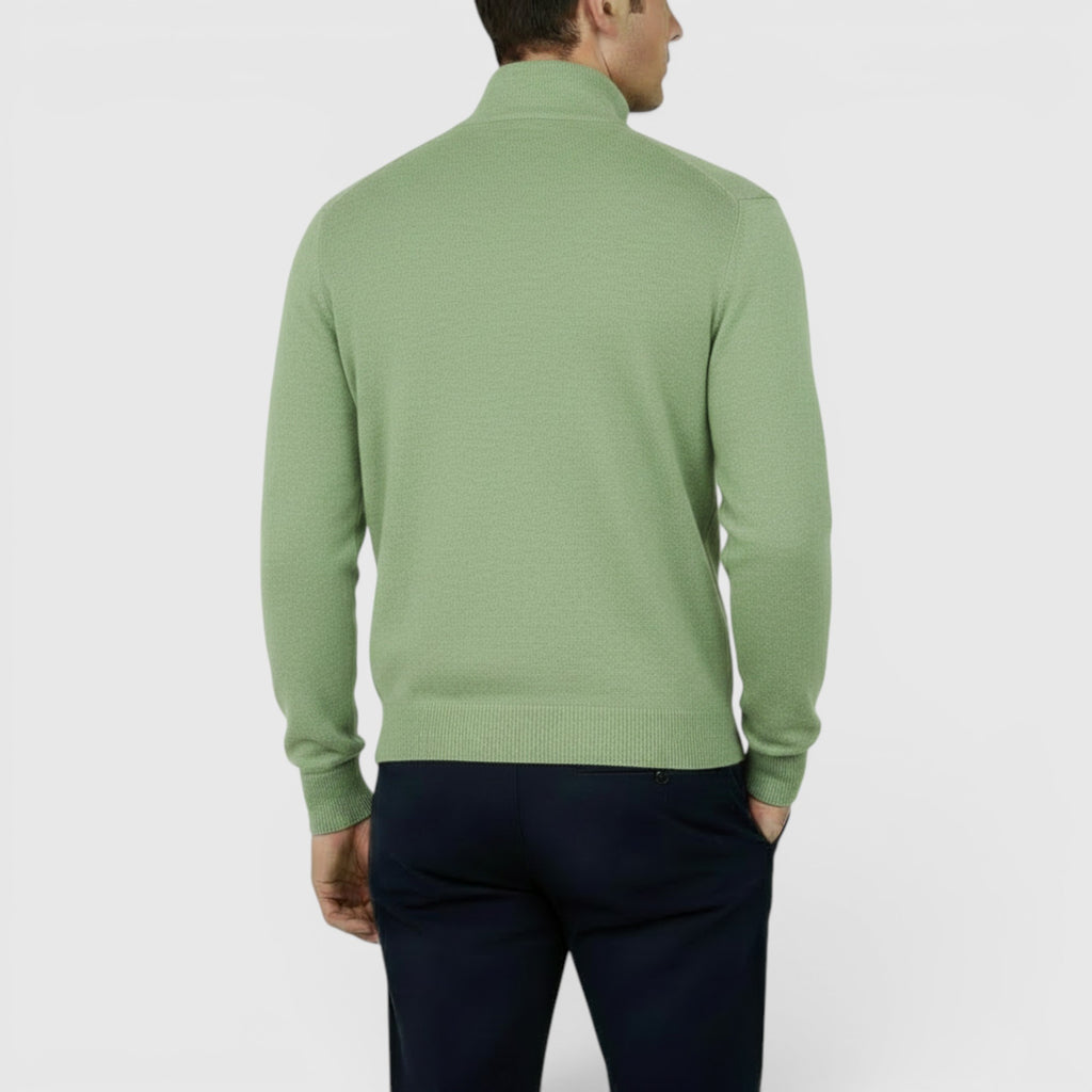 Ellmont London | Men's Pure Cashmere Zip-Up Sweater Funnel Neck Knit
