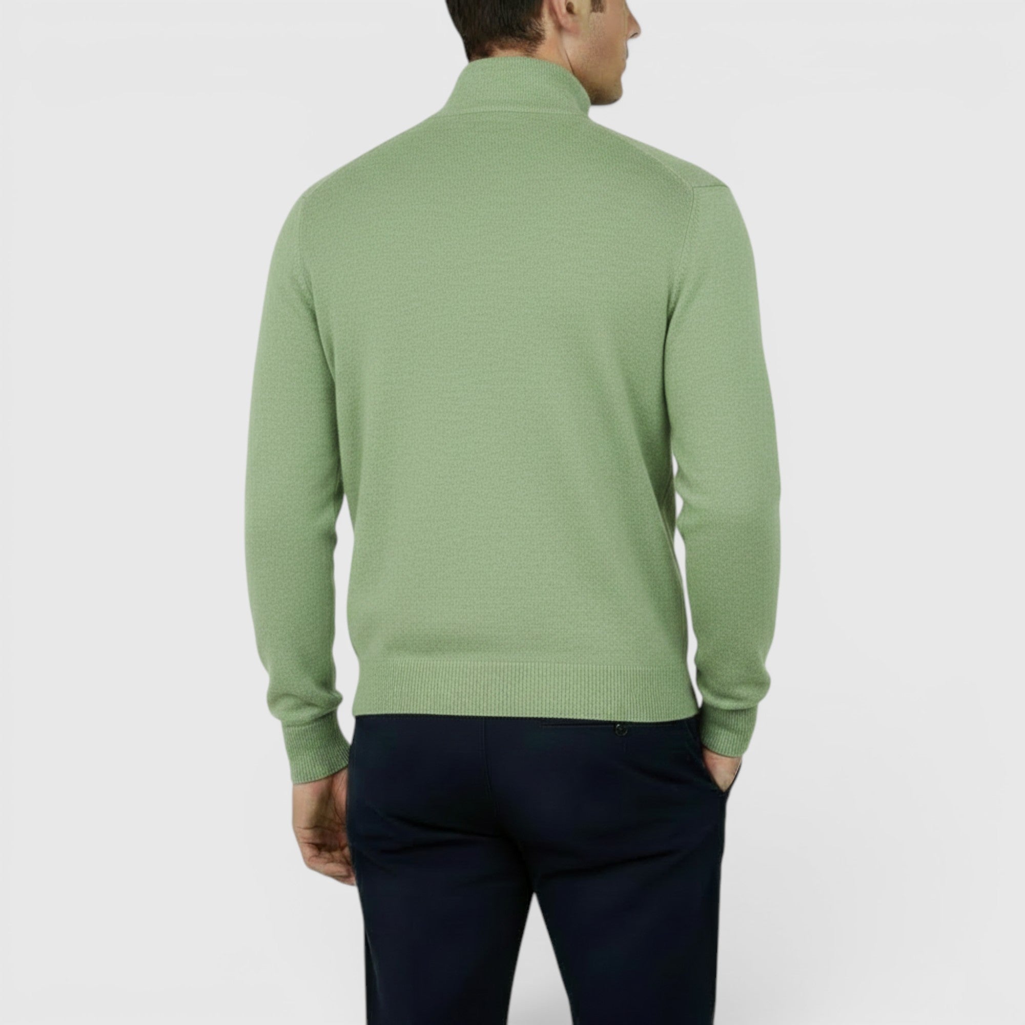 Ellmont London | Men's Pure Cashmere Zip-Up Sweater Funnel Neck Knit