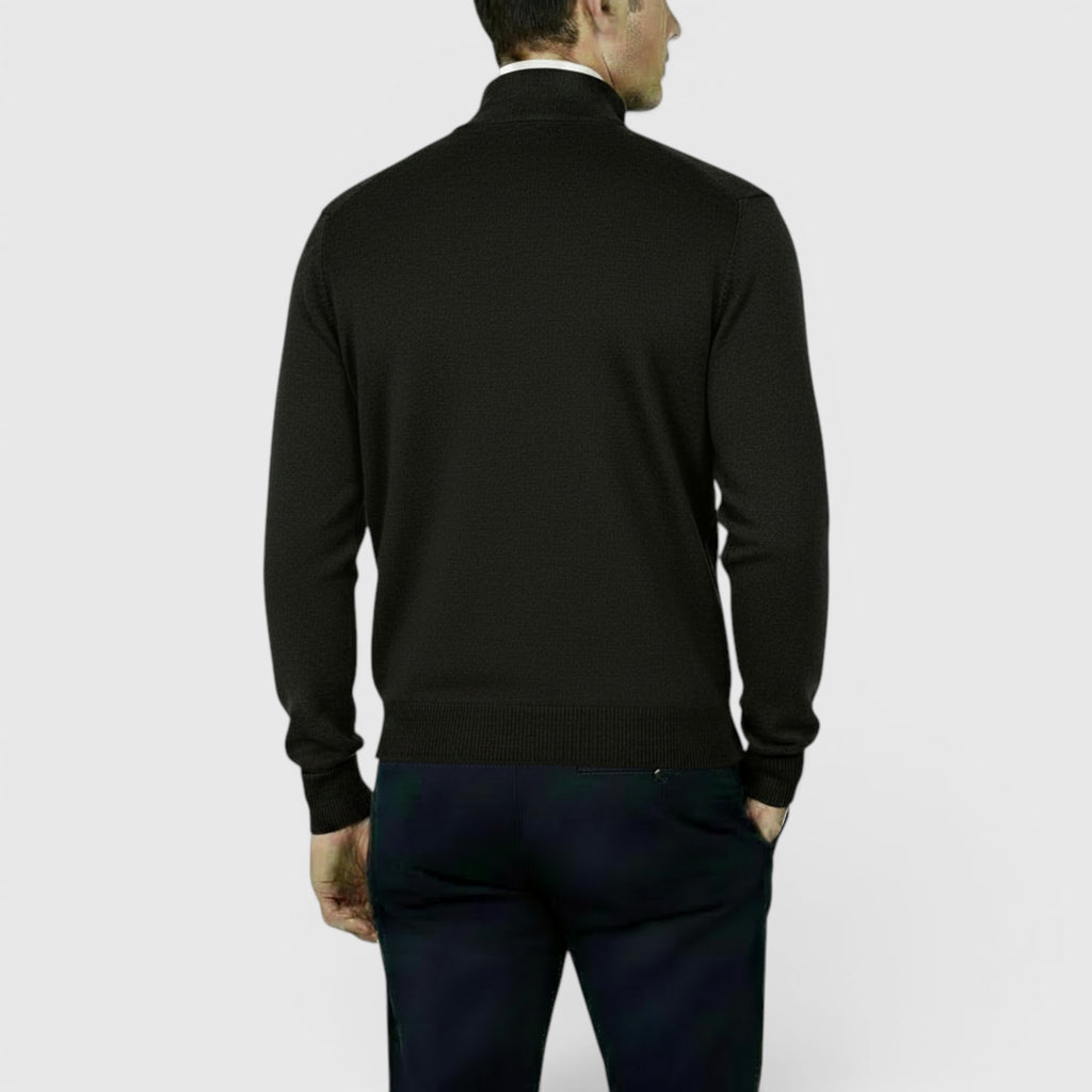 Ellmont London | Men's Pure Cashmere Zip-Up Sweater Funnel Neck Knit