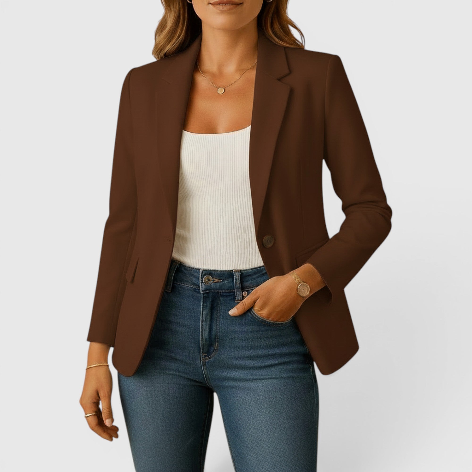 Emma | Women's Classic Stretch Blazer – Comfortable Tailored Jacket