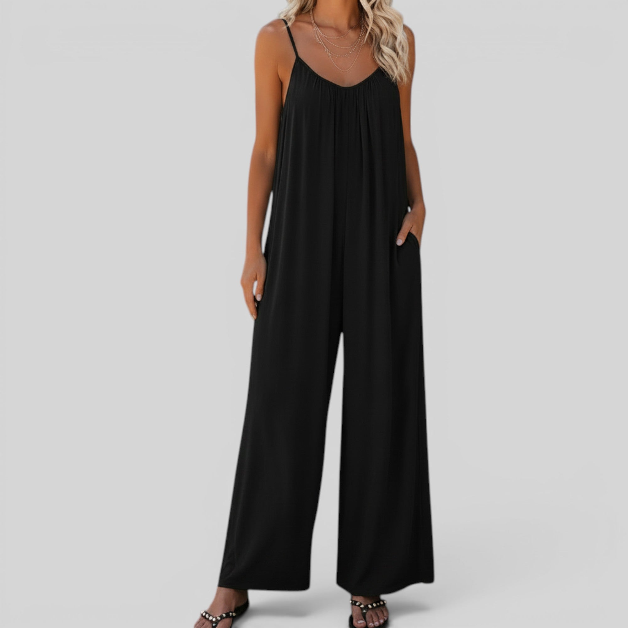 Ellmont London | Women's Plus Size Sleeveless One Piece Jumpsuit for Everyday Wear