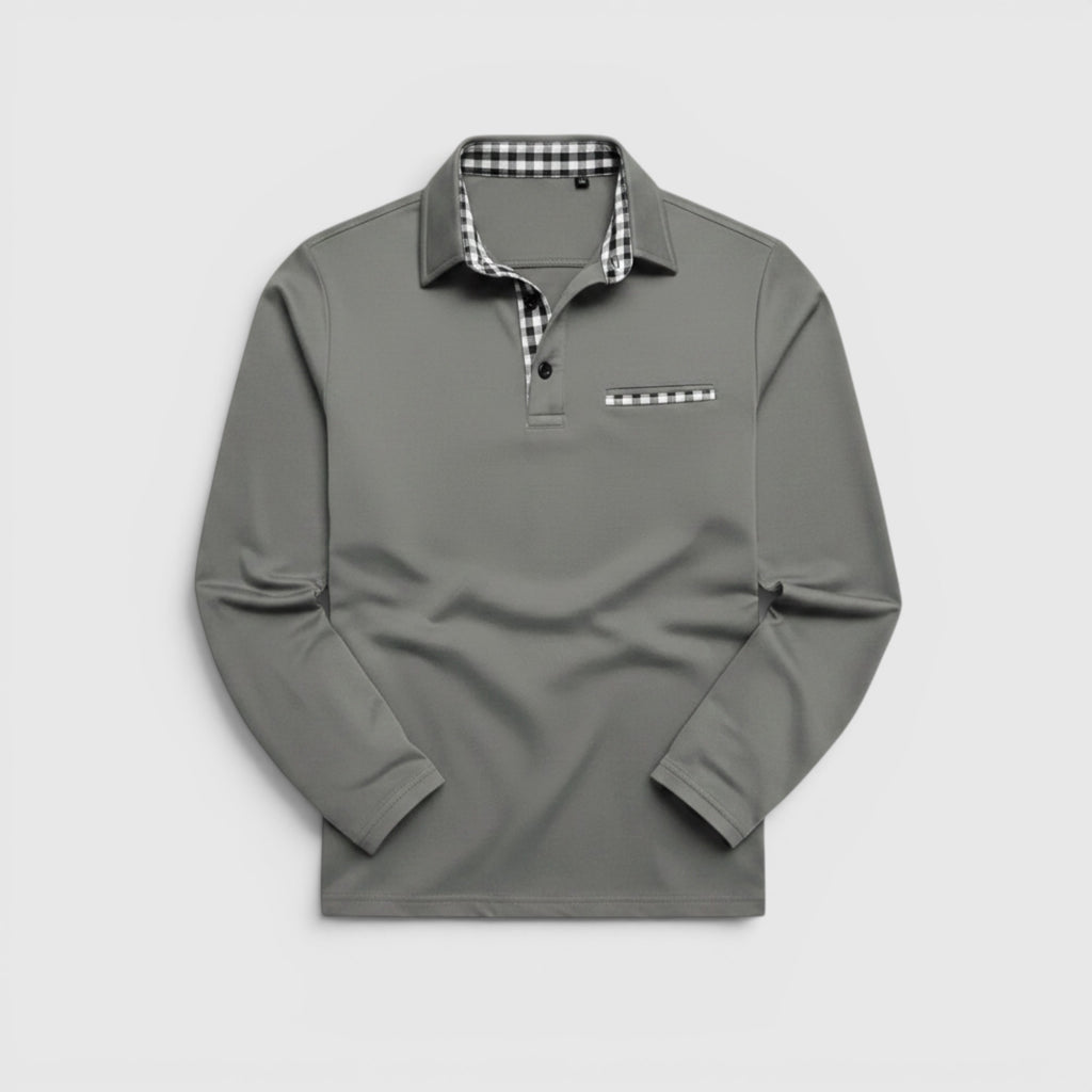 Ellmont London | Men's Breathable Cotton Blend Button Up Longsleeve Polo