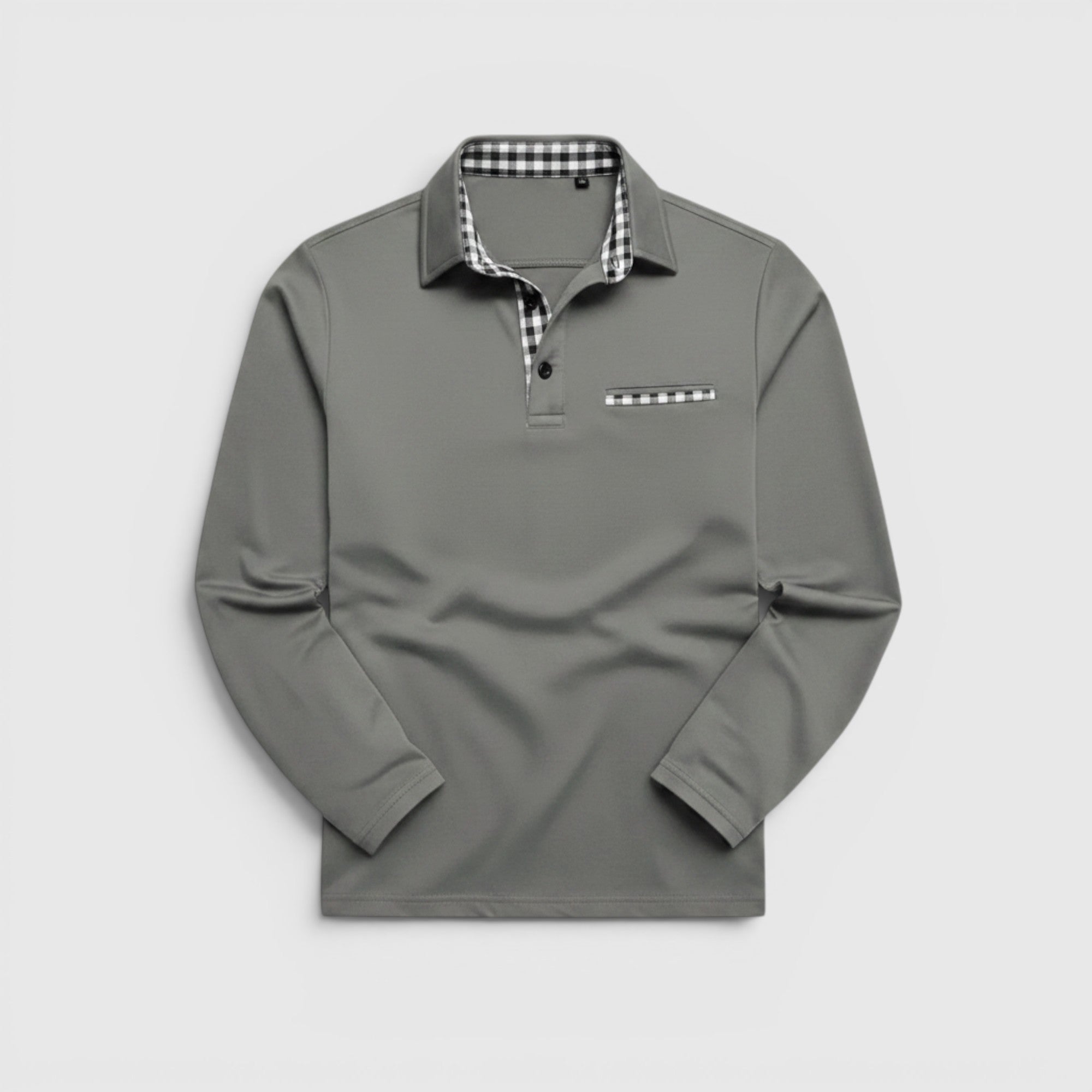 Ellmont London | Men's Breathable Cotton Blend Button Up Longsleeve Polo