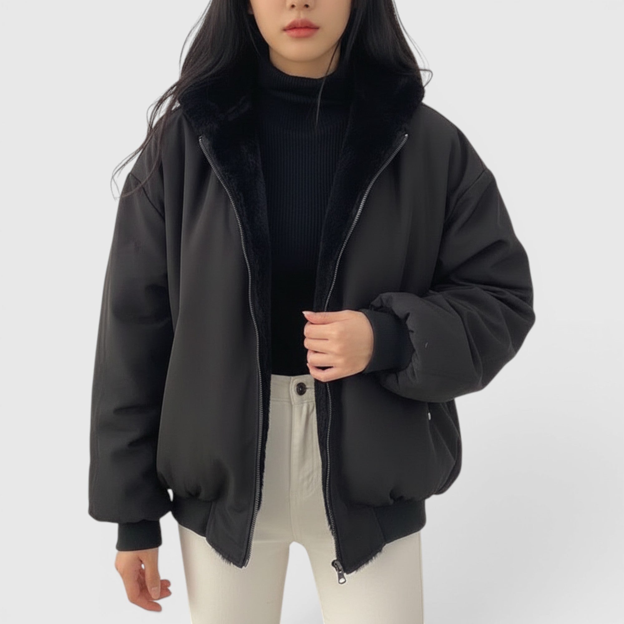 Ellmont London | Women's Casual Bomber Jacket Cozy Lightweight Everyday Jacket