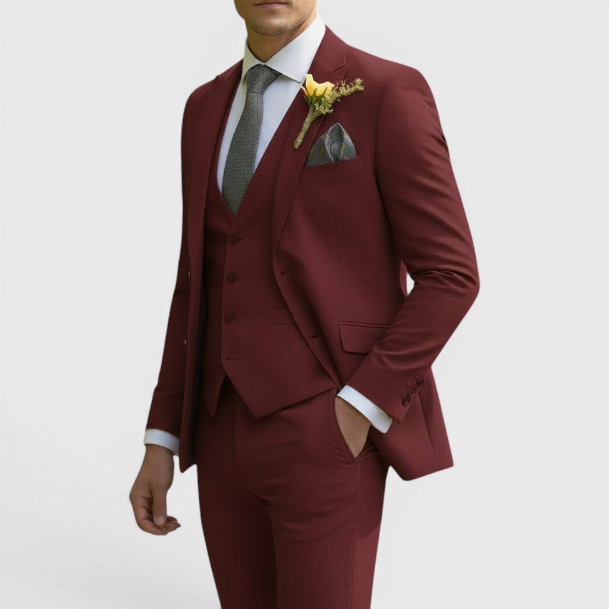 Ellmont London | Men's Wedding Suit Tailored Formal Suit with Matching Vest