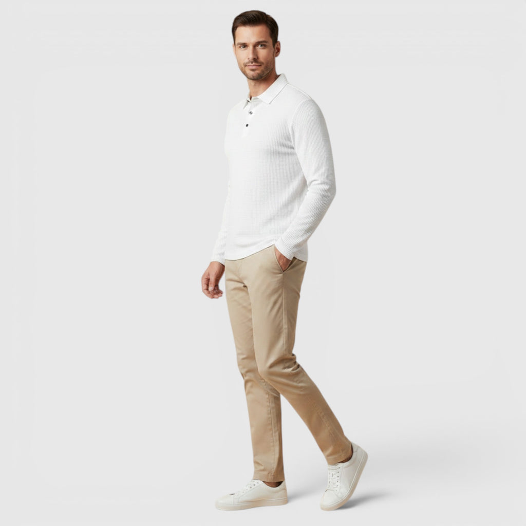 Ellmont London | Men's Long Sleeve Polo Breathable Smart Casual Comfort Top