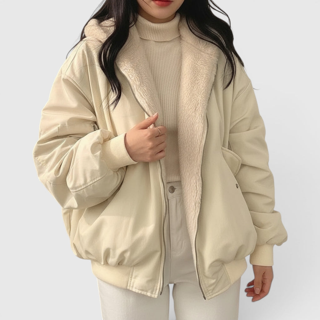 Ellmont London | Women's Casual Bomber Jacket Cozy Lightweight Everyday Jacket