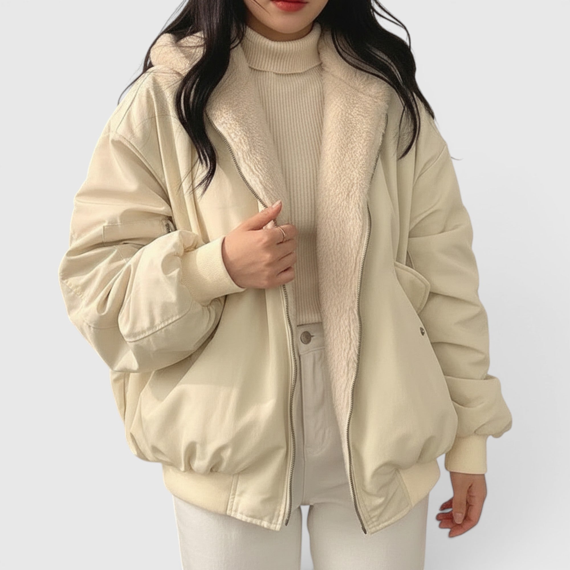Ellmont London | Women's Casual Bomber Jacket Cozy Lightweight Everyday Jacket