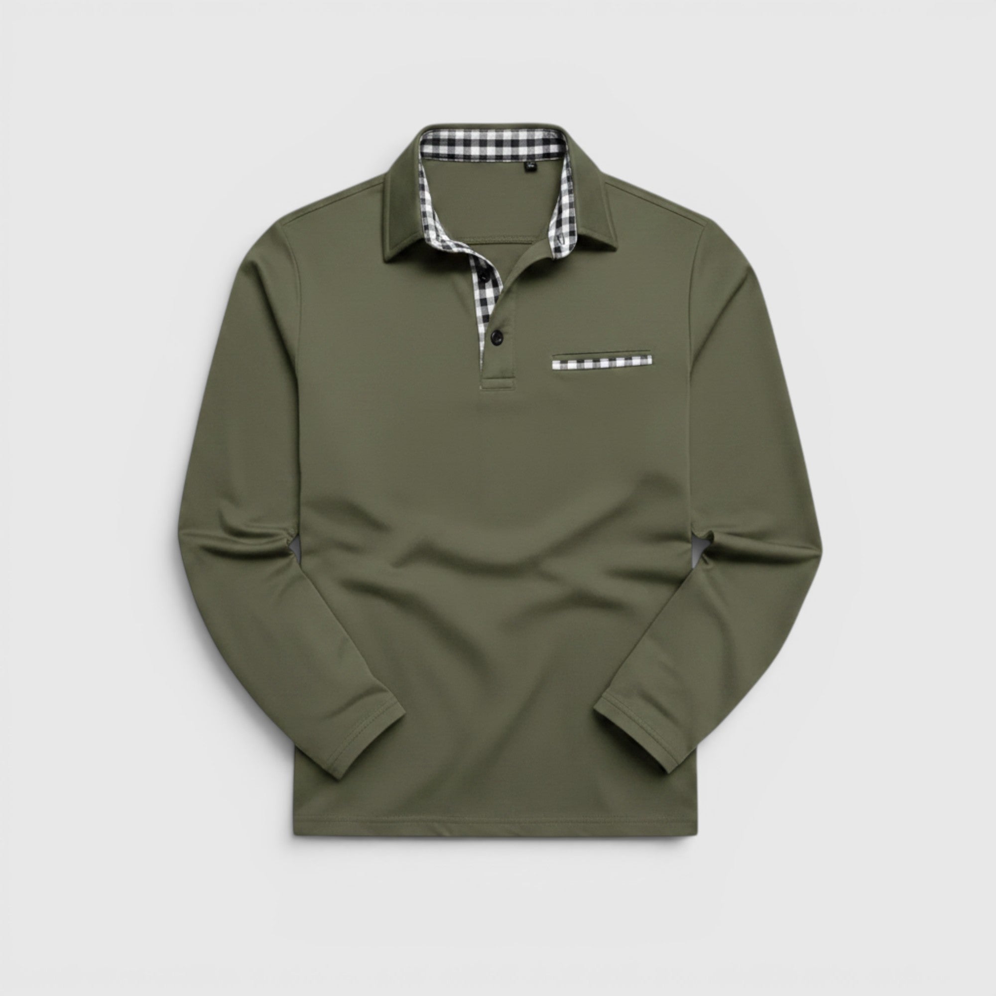 Ellmont London | Men's Breathable Cotton Blend Button Up Longsleeve Polo
