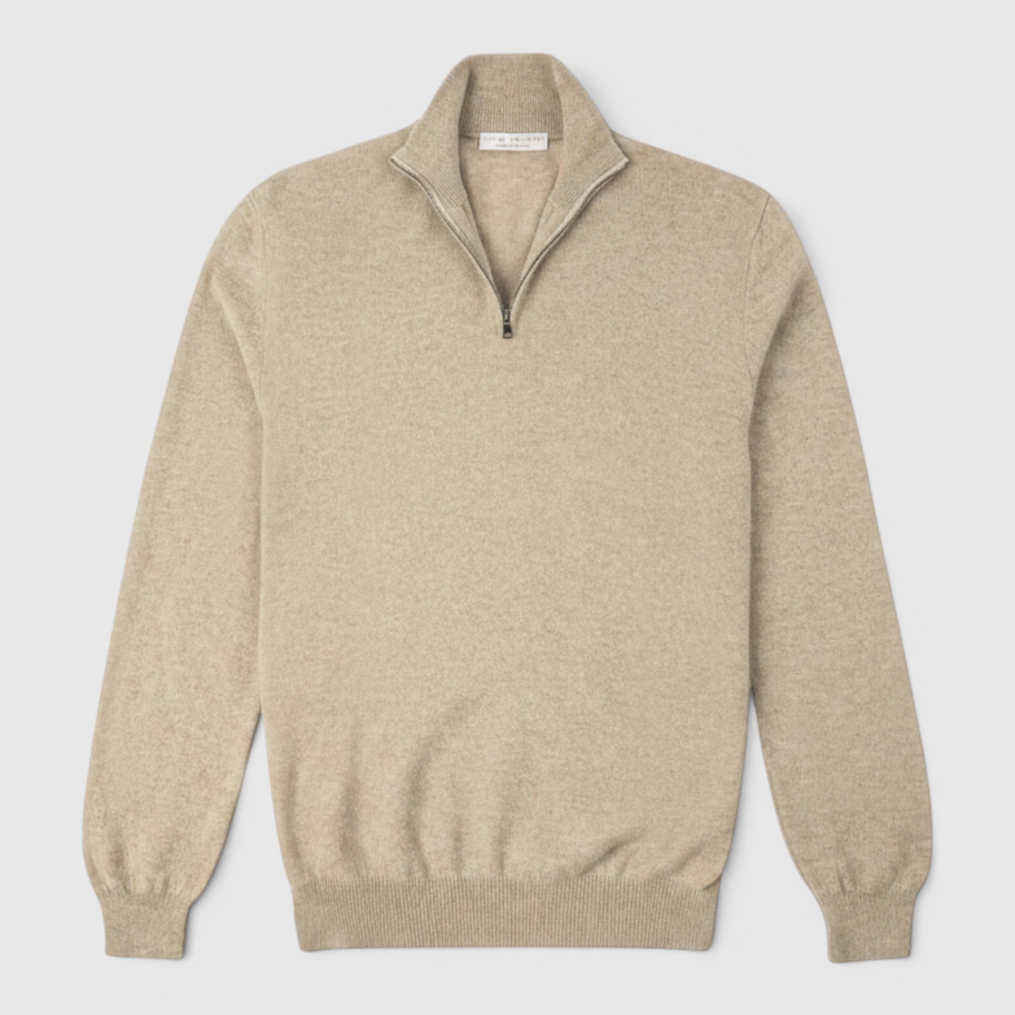 Ellmont London | Men's Pure Cashmere Zip-Up Sweater Funnel Neck Knit