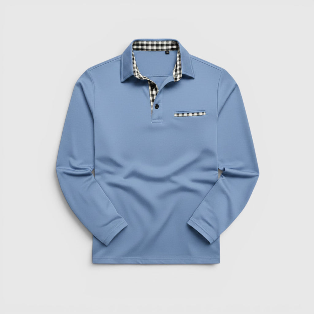 Ellmont London | Men's Breathable Cotton Blend Button Up Longsleeve Polo