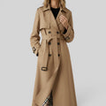 Ellmont London | Women's Trench Coat Classic Belted Longline Outerwear Jacket