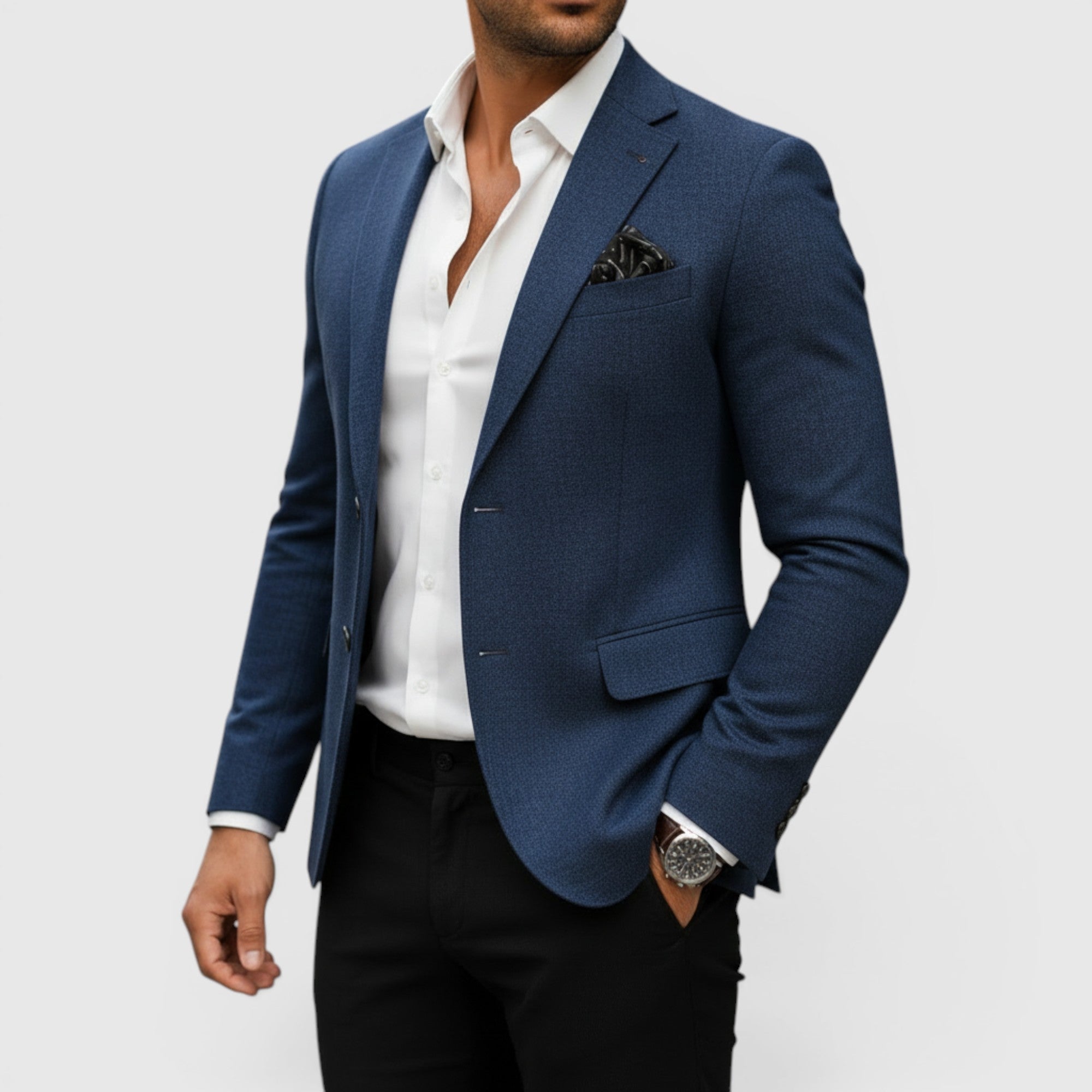 Ellmont London | Men's Structured Woven Blazer Single Button Smart Casual Jacket