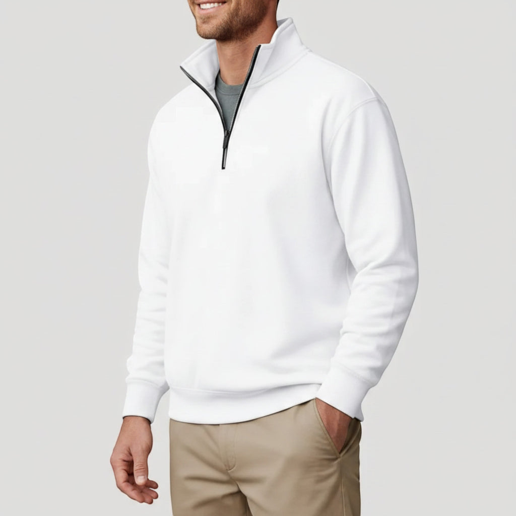 Ellmont London | Men's Lightweight Zip-Up Quarter Zip Sweater Business Casual