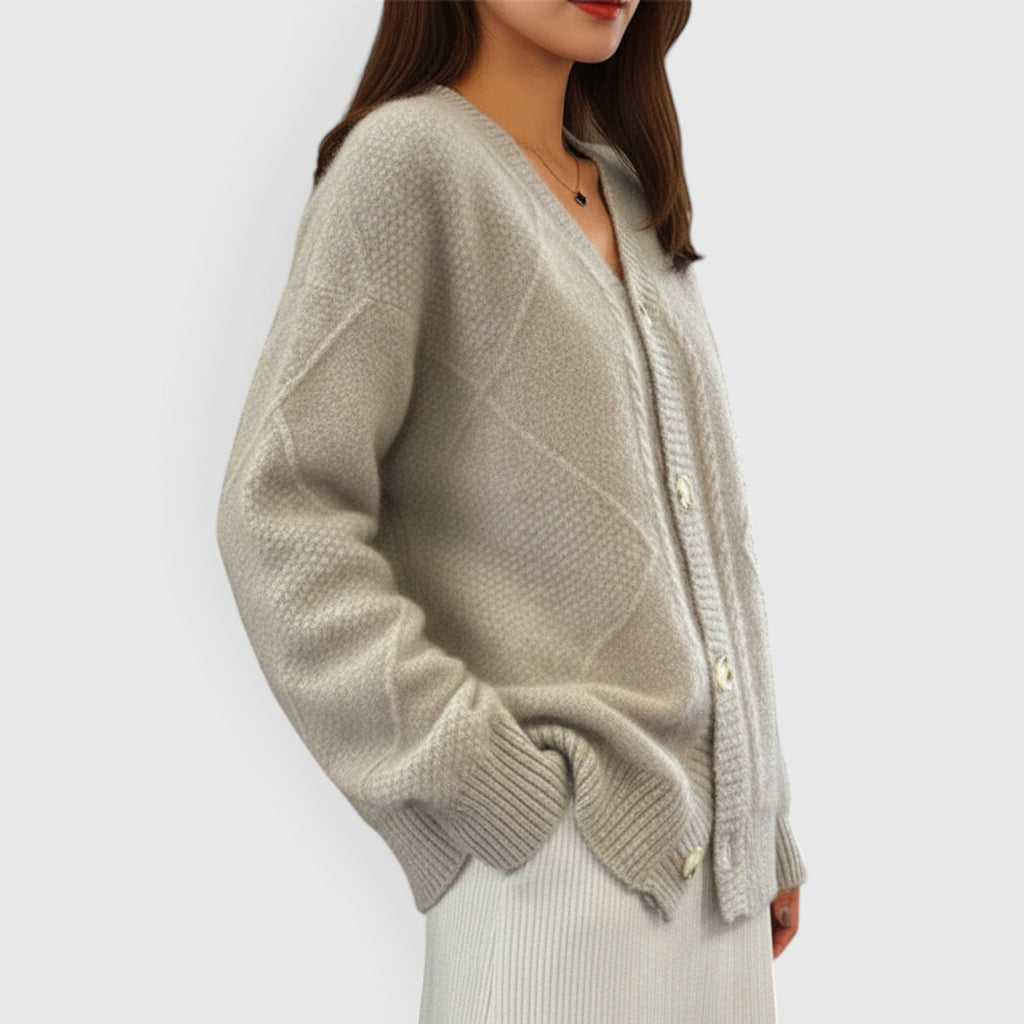 Bella | Women's V Neck Button Up Cardigan – Soft Knit Fall Sweater