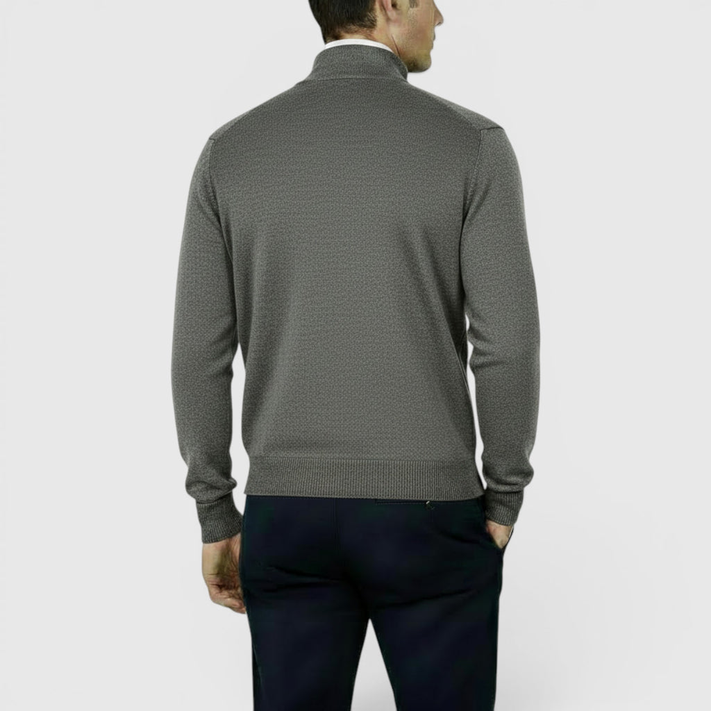 Ellmont London | Men's Pure Cashmere Zip-Up Sweater Funnel Neck Knit