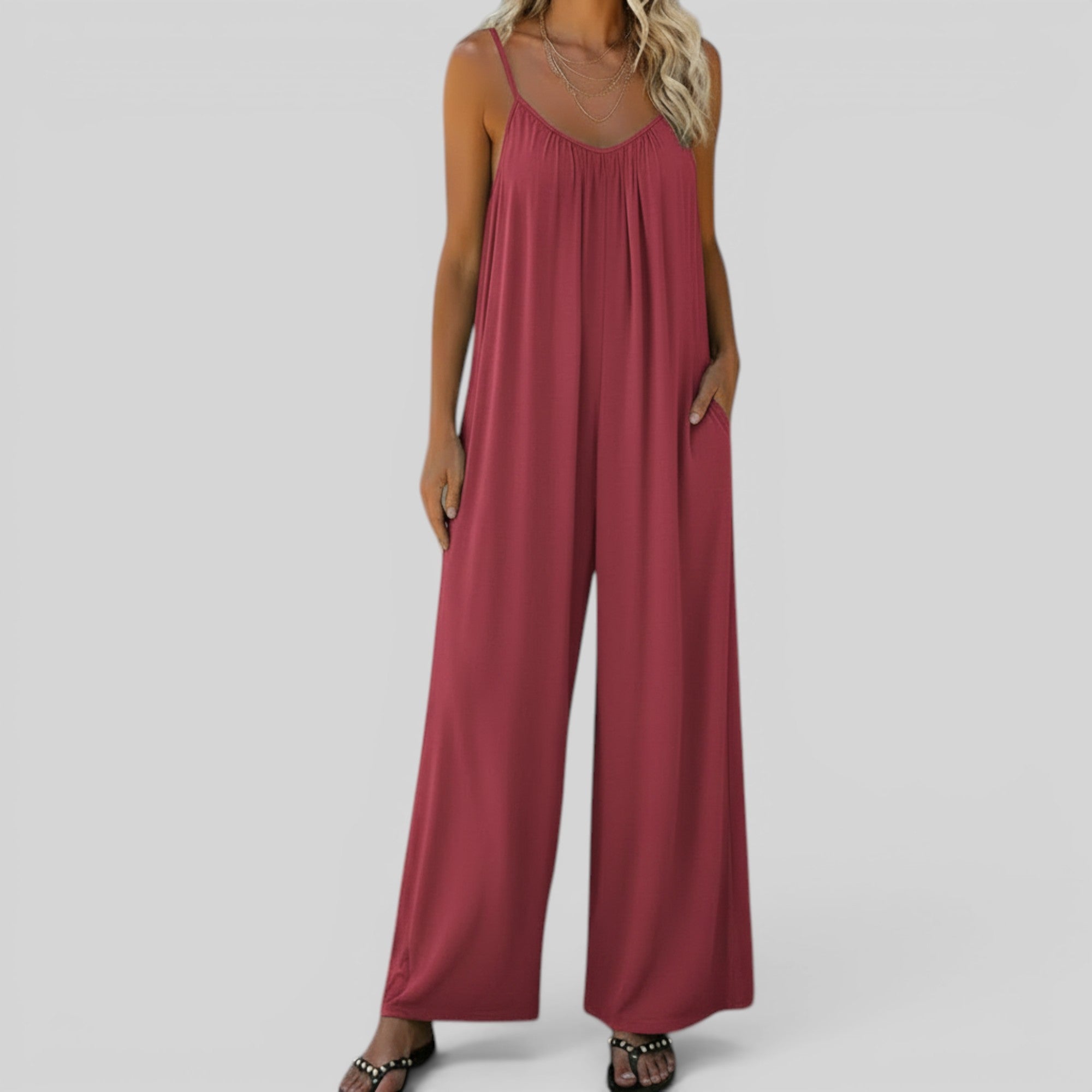 Ellmont London | Women's Plus Size Sleeveless One Piece Jumpsuit for Everyday Wear