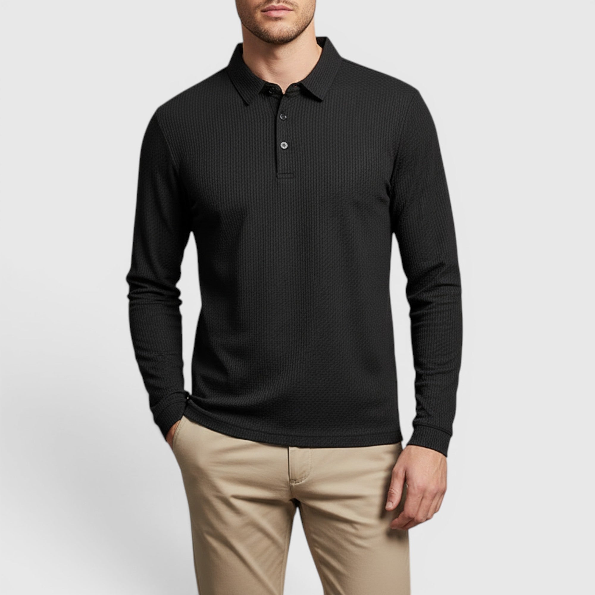 Ellmont London | Men's Long Sleeve Polo Breathable Smart Casual Comfort Top