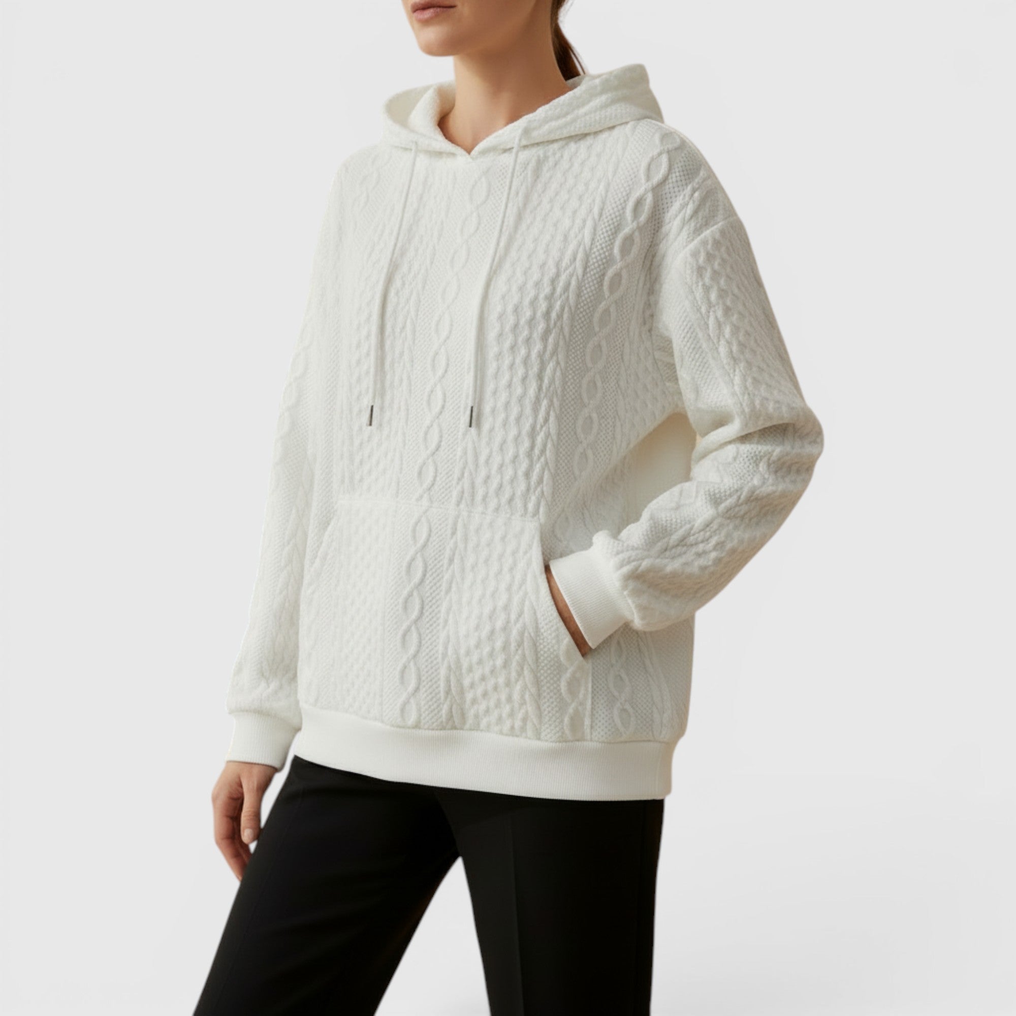 Ellmont London | Women's Plus Size Long Sleeve Hoodie Relaxed Fit Sweatshirt