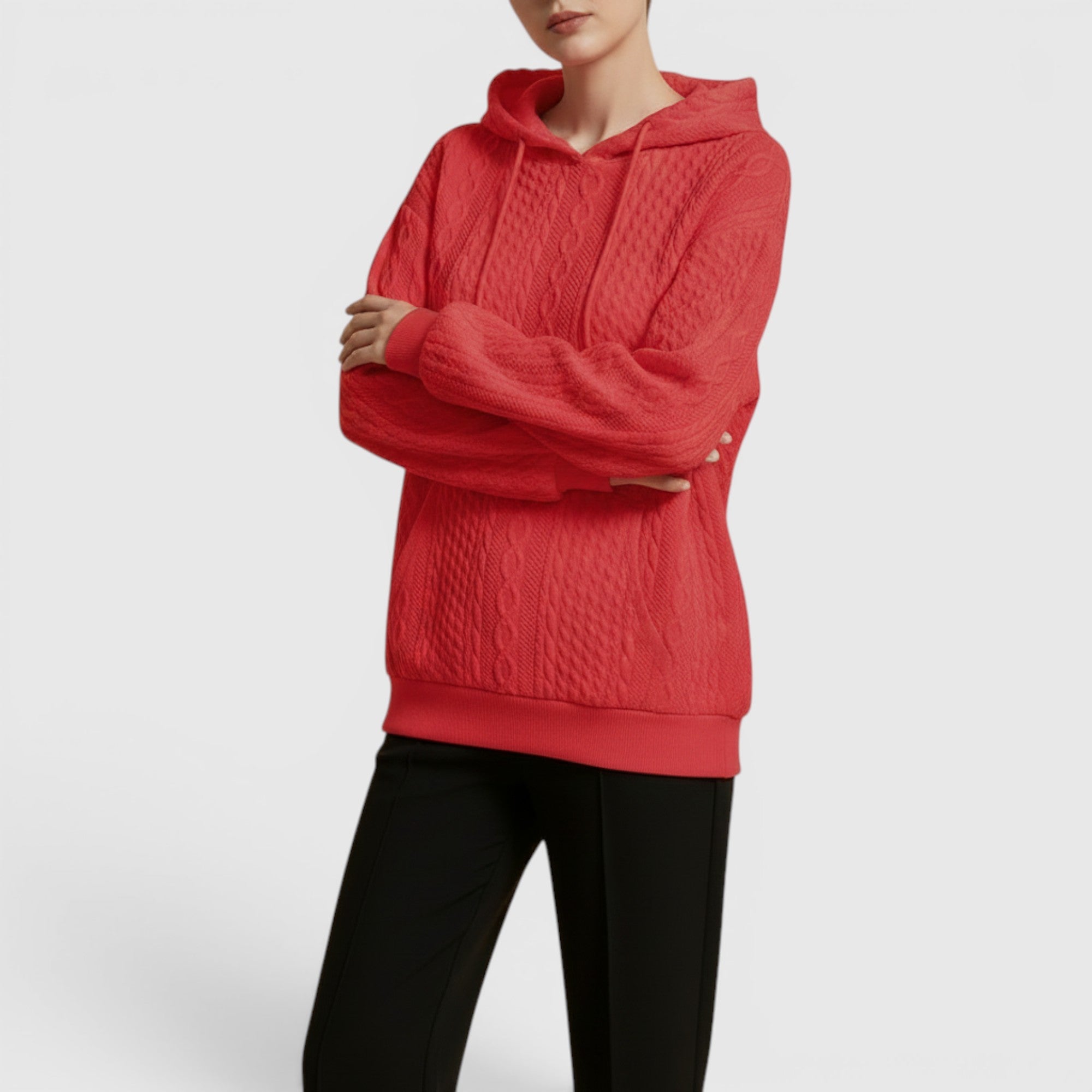 Ellmont London | Women's Plus Size Long Sleeve Hoodie Relaxed Fit Sweatshirt