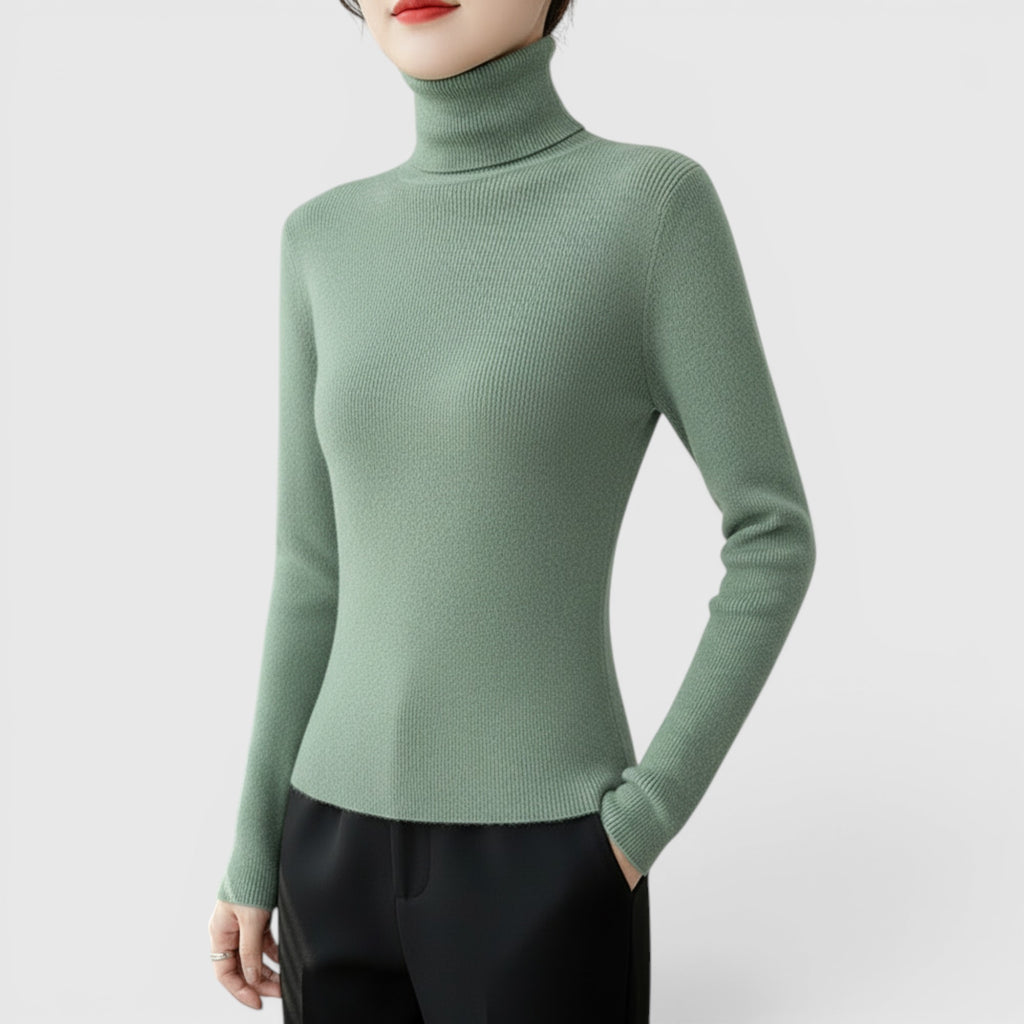 Ellmont London | Women's Cozy Turtleneck Sweater Lightweight Winter Knit Pullover