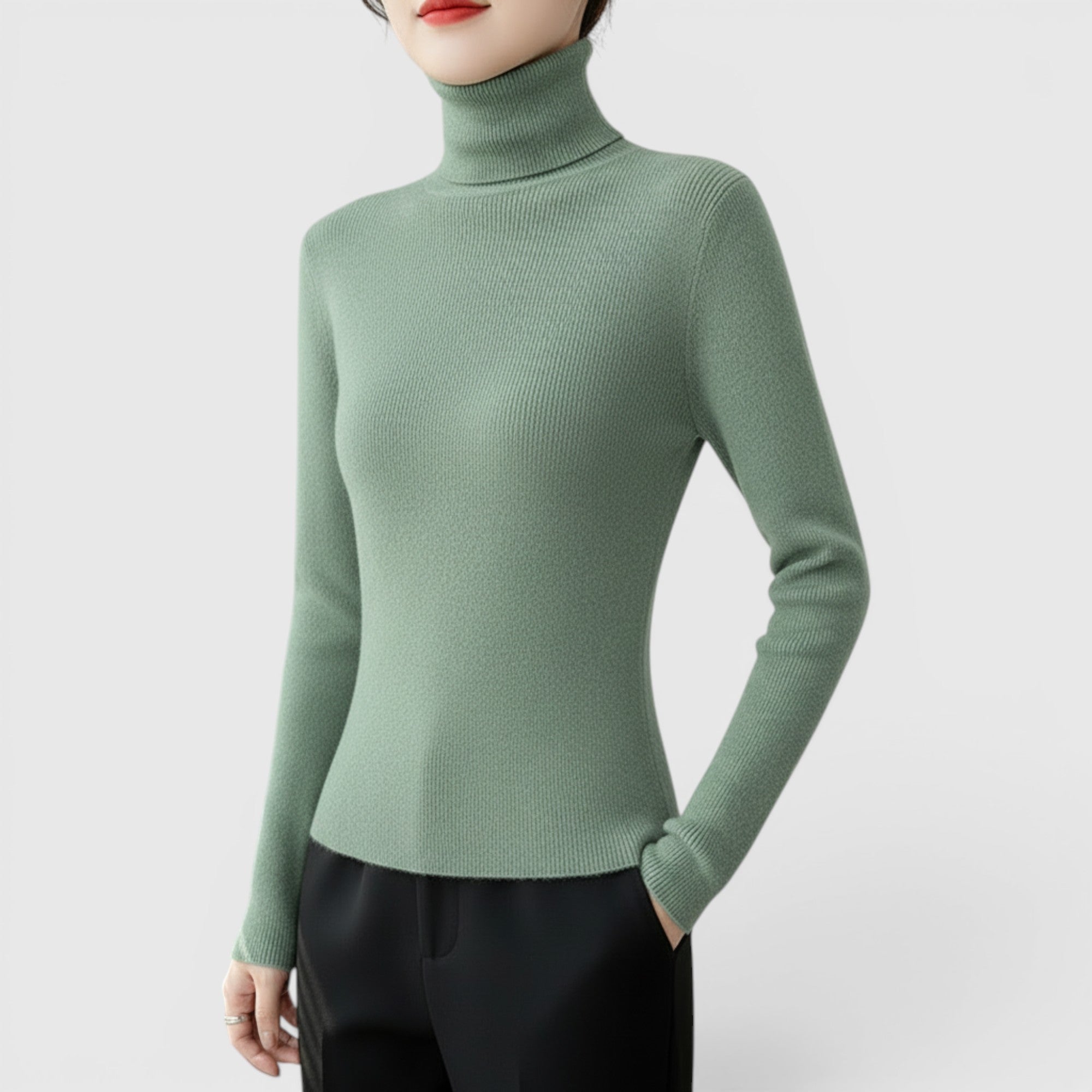Ellmont London | Women's Cozy Turtleneck Sweater Lightweight Winter Knit Pullover