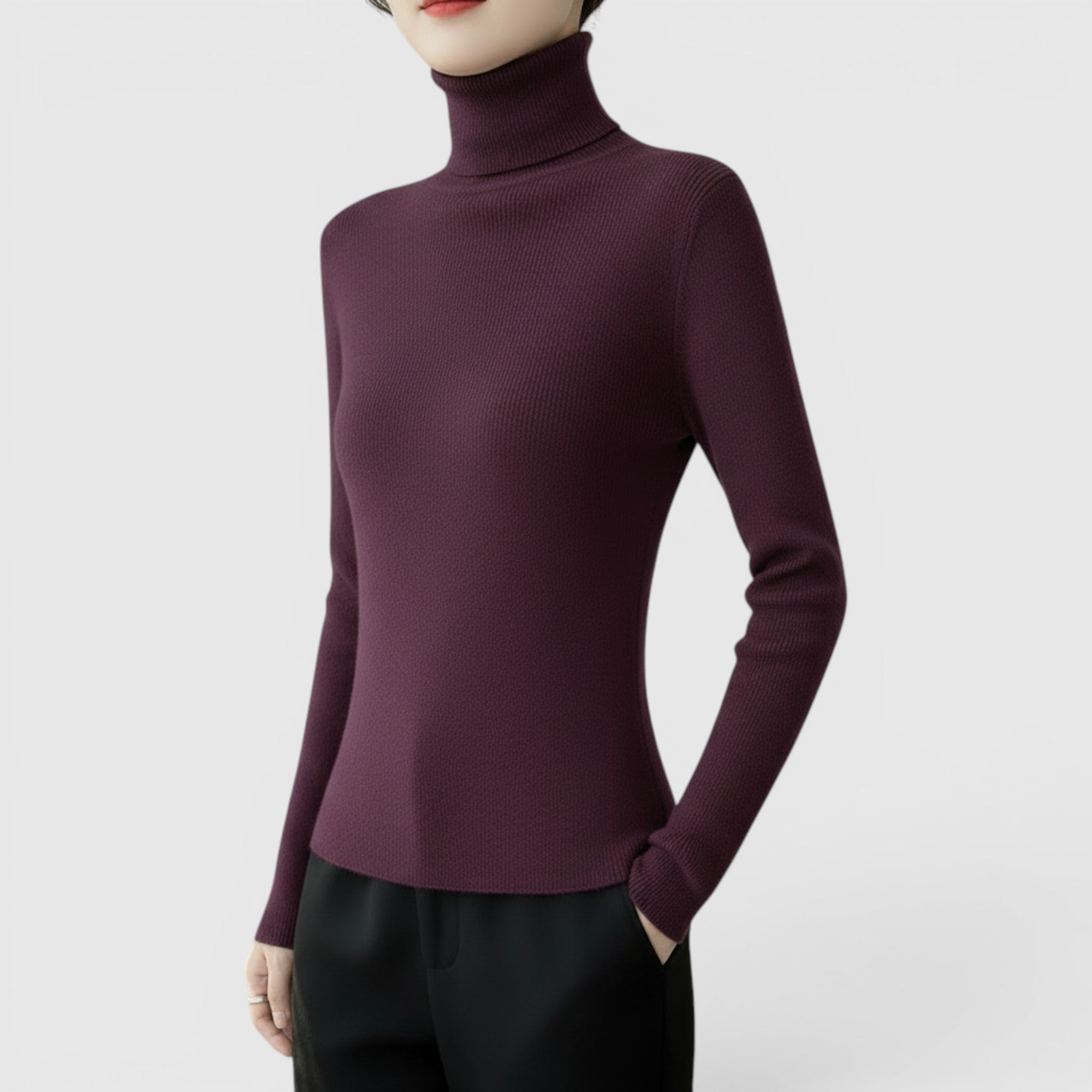 Ellmont London | Women's Cozy Turtleneck Sweater Lightweight Winter Knit Pullover