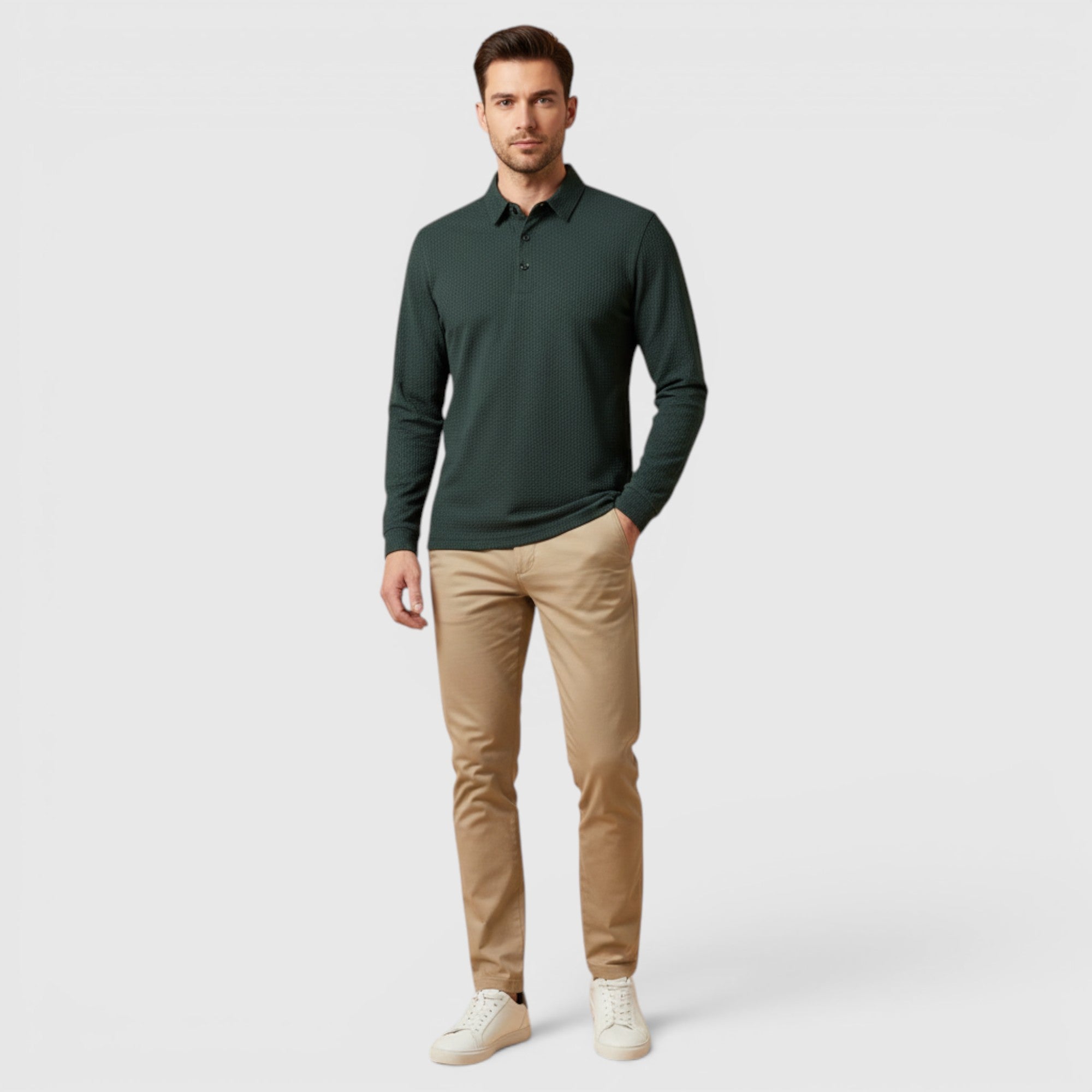 Ellmont London | Men's Long Sleeve Polo Breathable Smart Casual Comfort Top