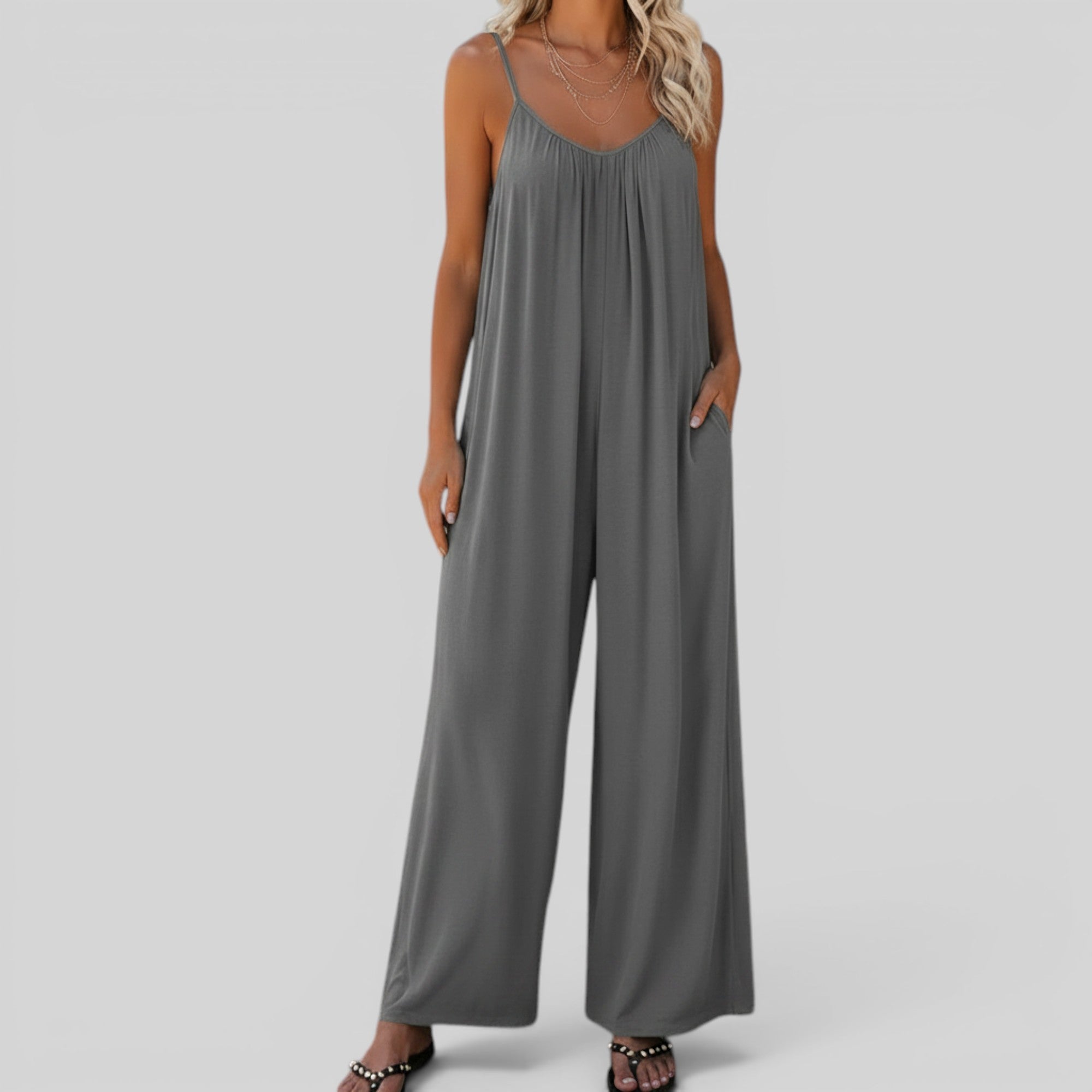 Ellmont London | Women's Plus Size Sleeveless One Piece Jumpsuit for Everyday Wear