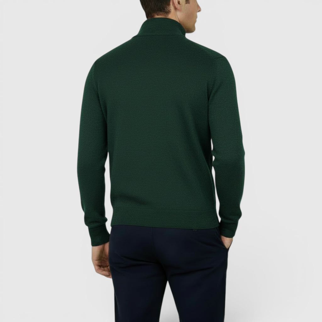 Ellmont London | Men's Pure Cashmere Zip-Up Sweater Funnel Neck Knit
