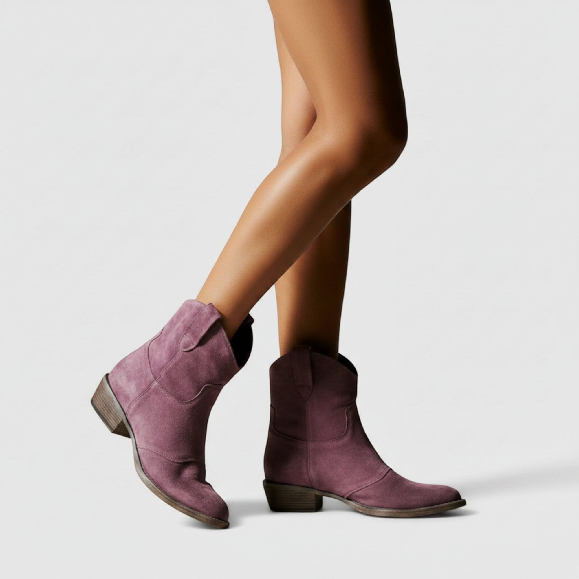 Abigail | Women's Black Ankle Boots Comfortable Suede Western Boots