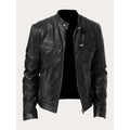 Rory | Men's Classic Biker-Style Zip-Up Leather Jacket - Black