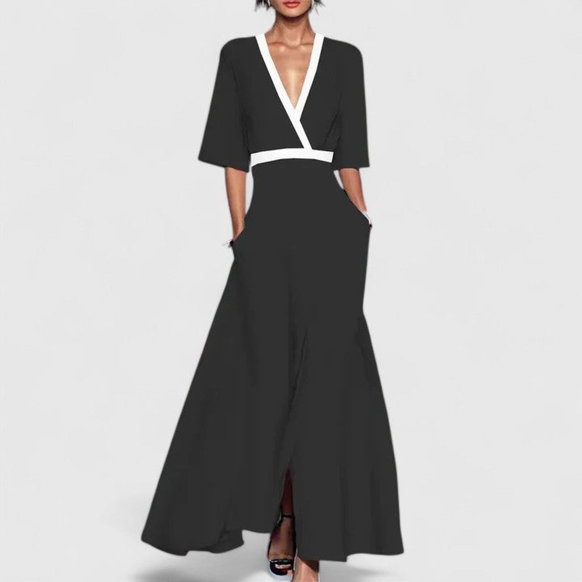 Edith | Elegant Maxi Dress - Black