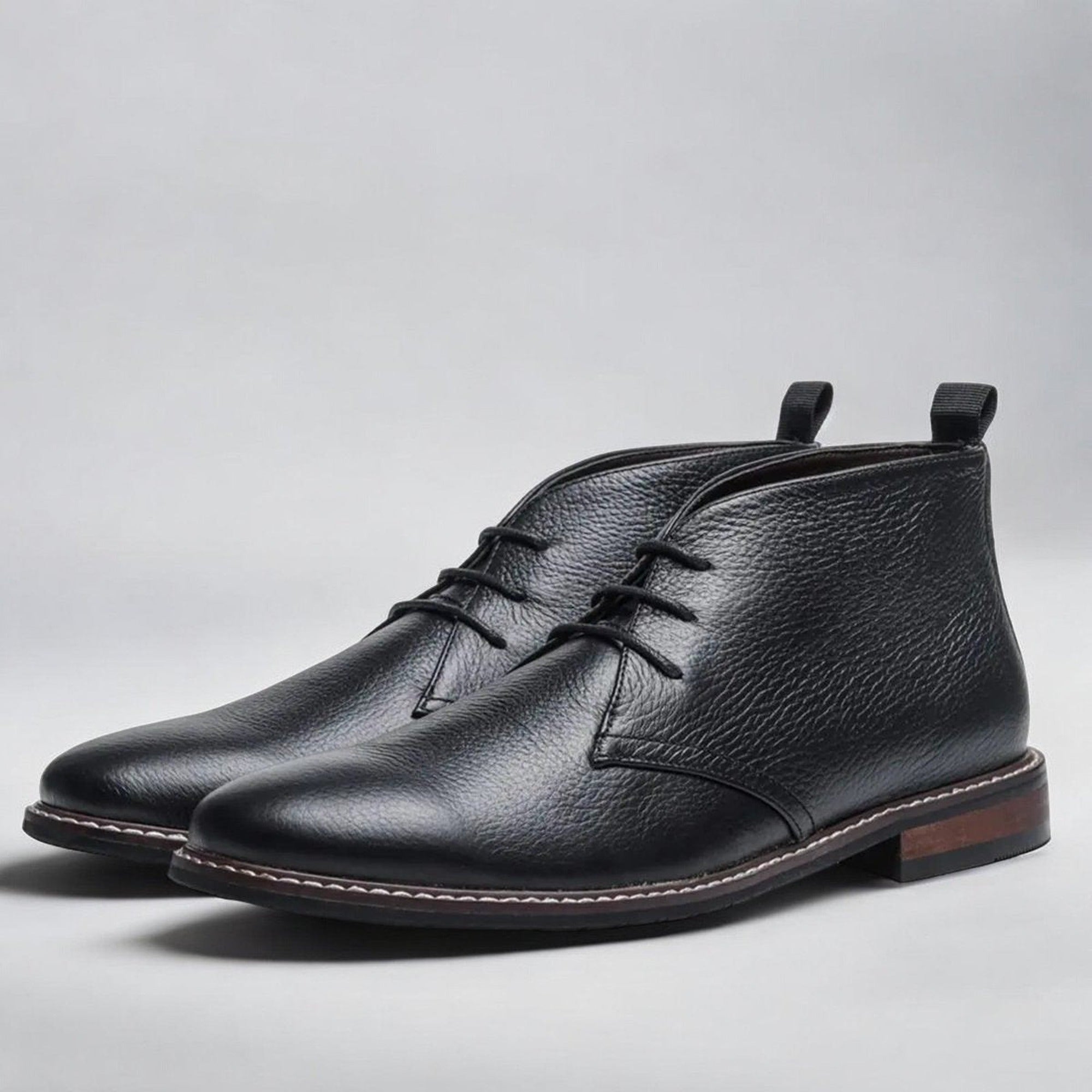 Felix 2 | Men's Lace-Up Chukka Ankle Boots Faux Leather - Black
