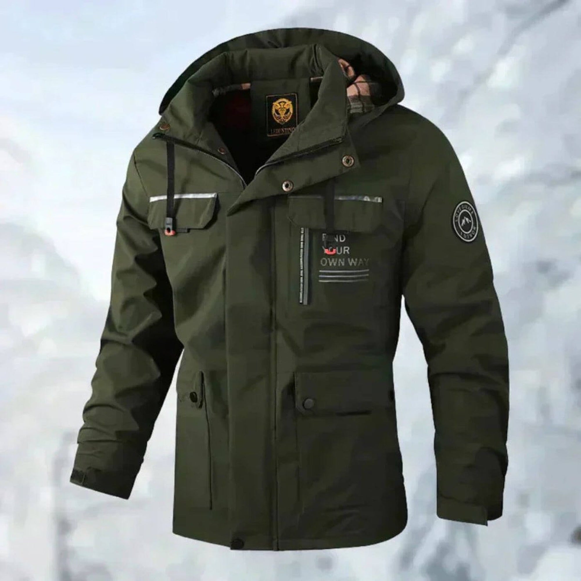 Gareth 2 | Men's Waterproof Hooded Quilted Jacket Windproof Outdoor Parka - Green