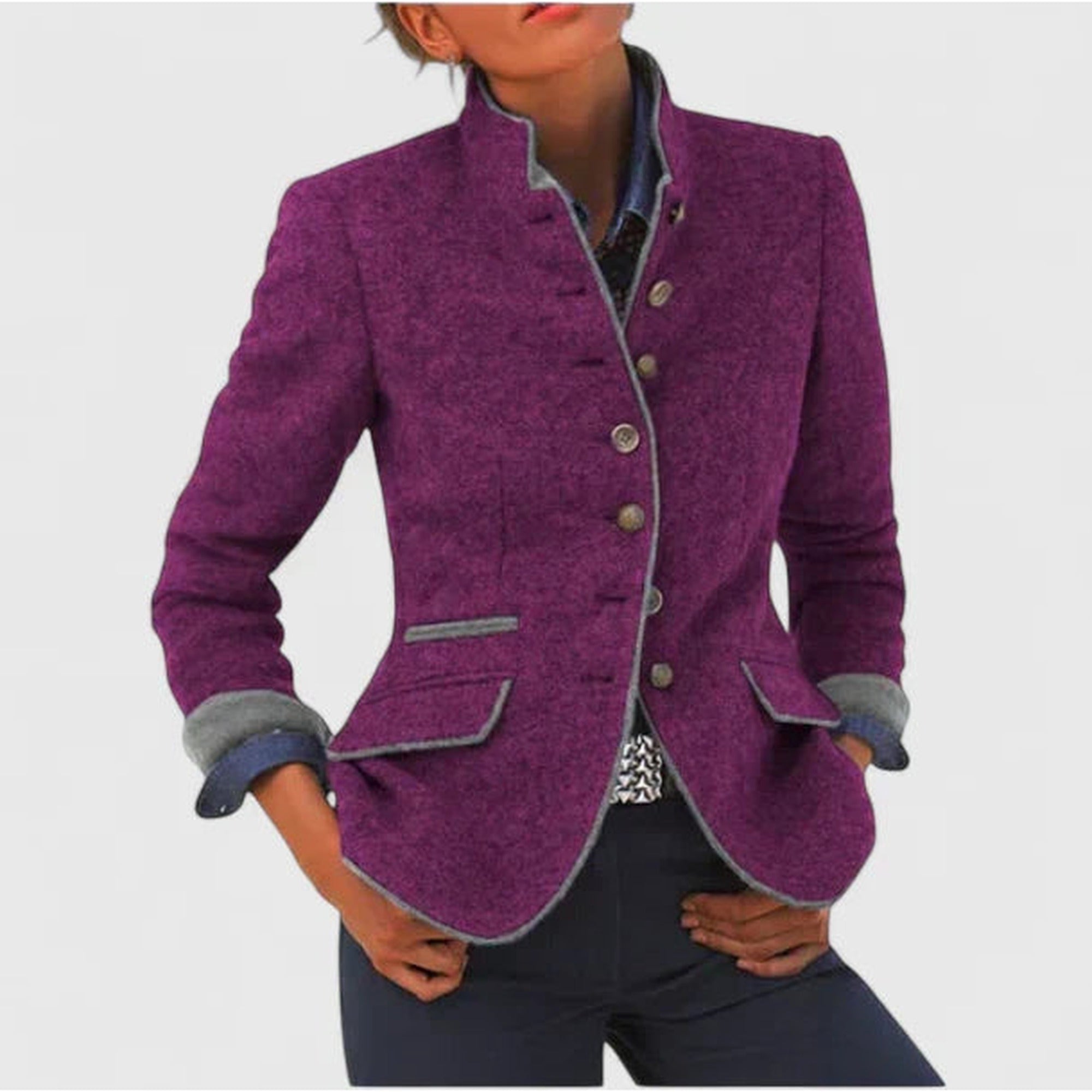 Queenie | Elegant Cardigan - Purple