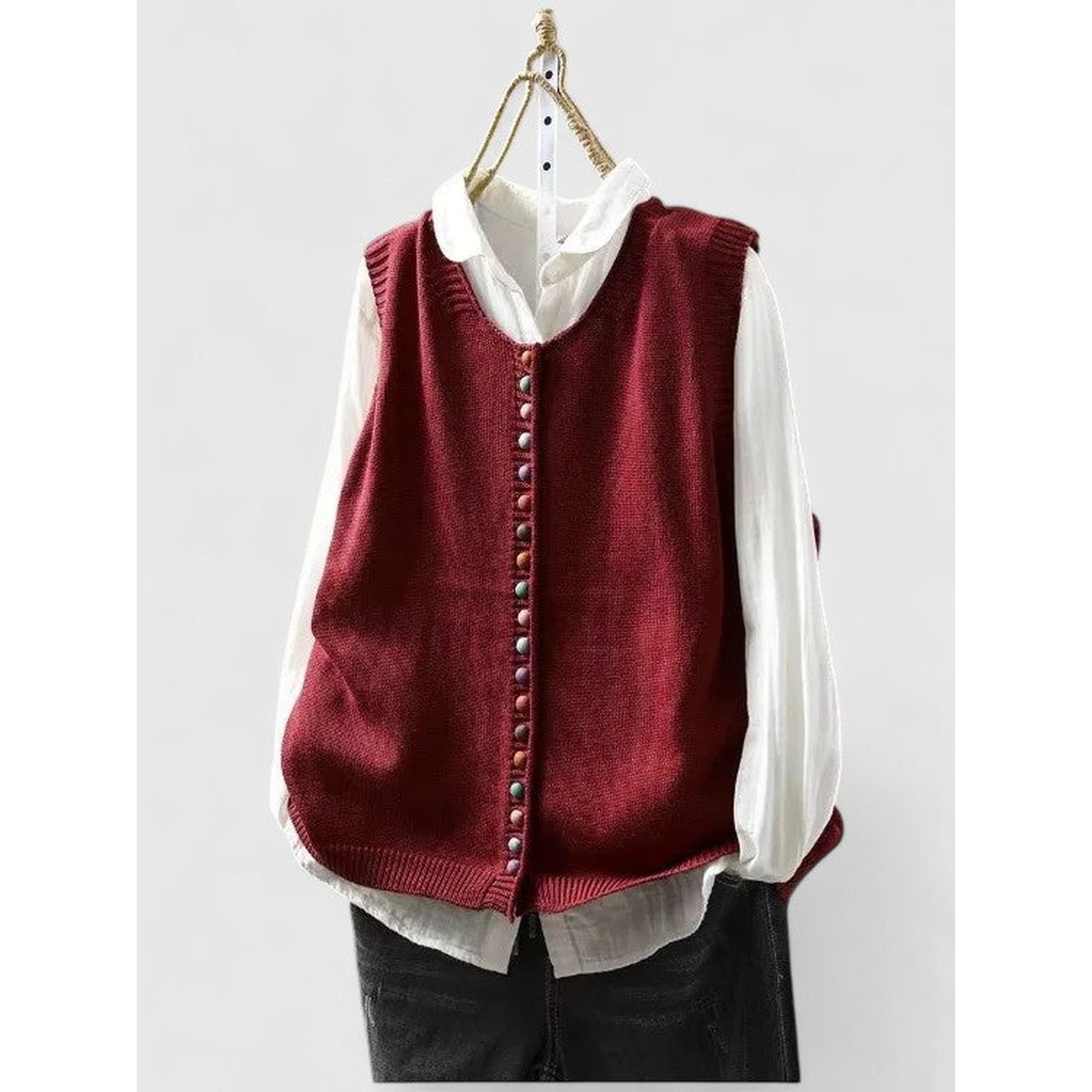 Sofia | Elegant Cardigan - Red