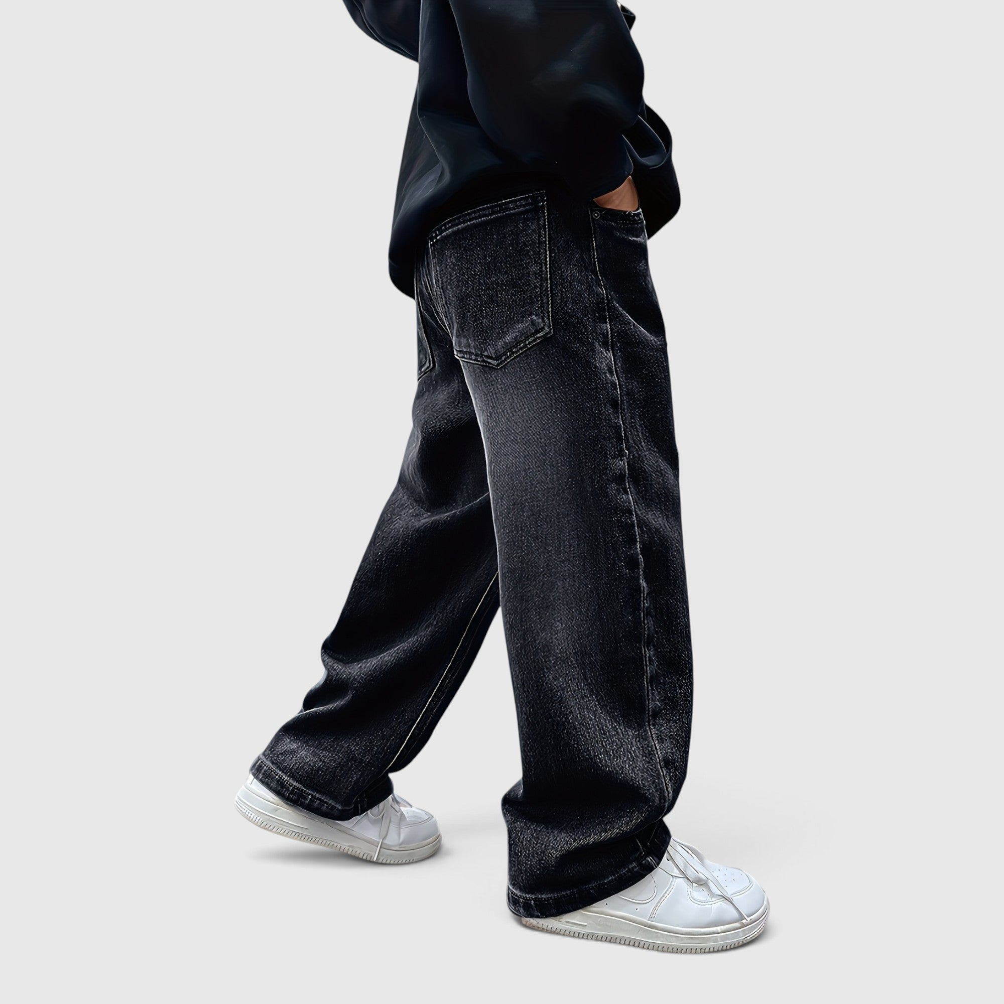Ivan | Boys' Baggy Faux Denim Pants Comfortable Casual Trousers