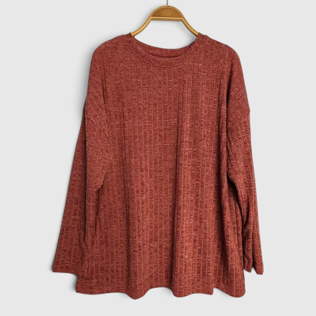 Lola | Women's Plus Size Crewneck Sweater – Relaxed Fit Long Sleeve Casual Top