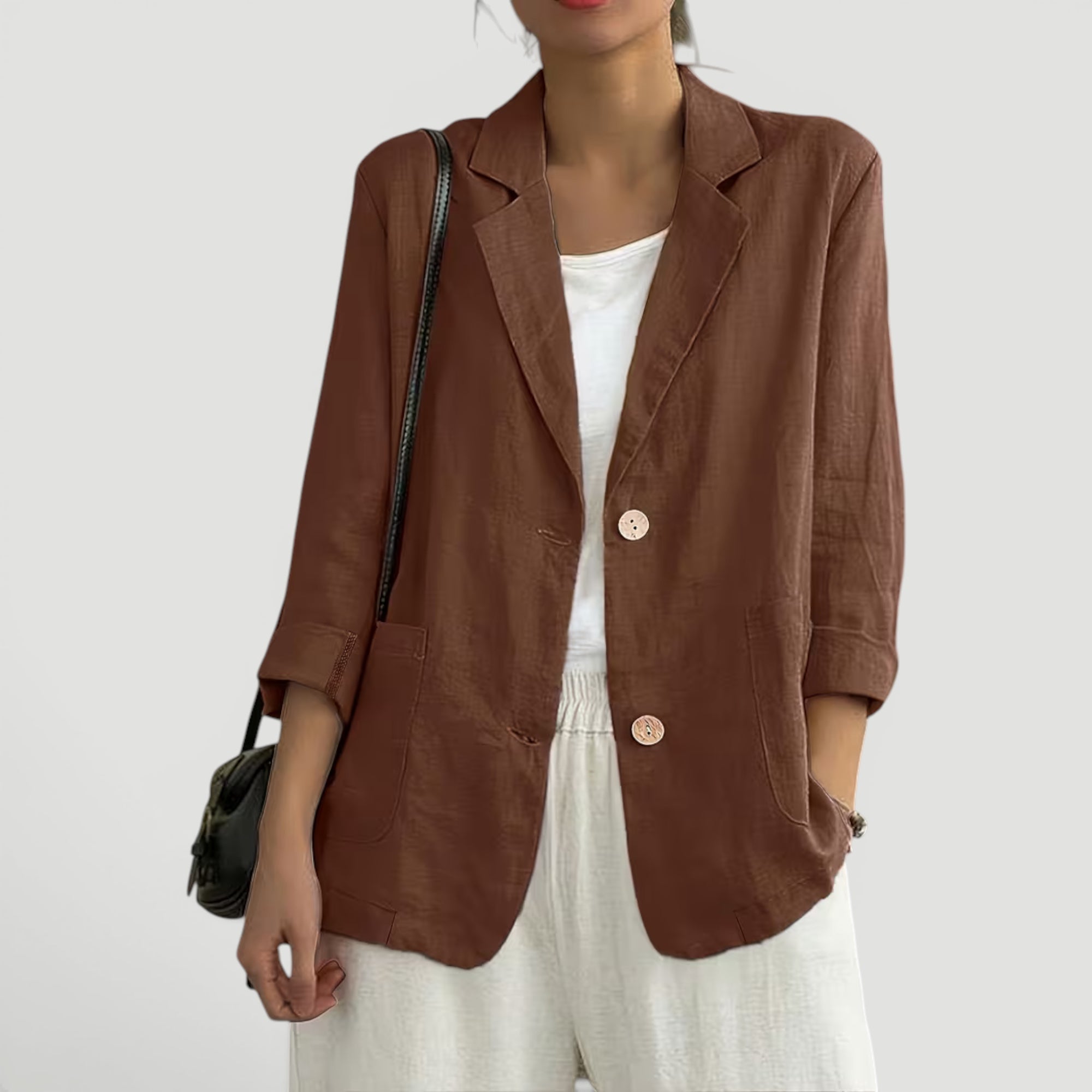 Ellmont London | Women's Summer 2 Button Blazer Jacket with Pockets