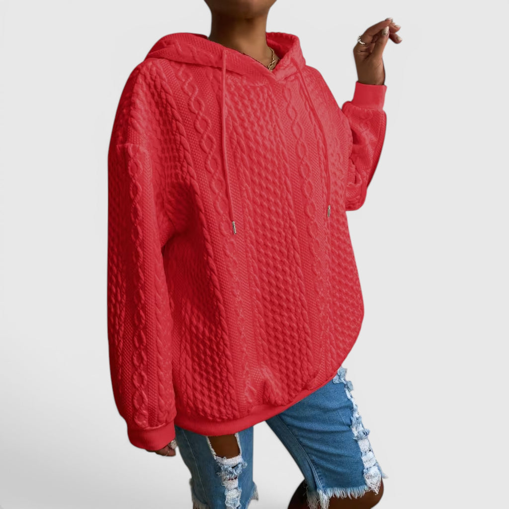 Ellmont London | Women's Plus Size Long Sleeve Hoodie Relaxed Fit Sweatshirt