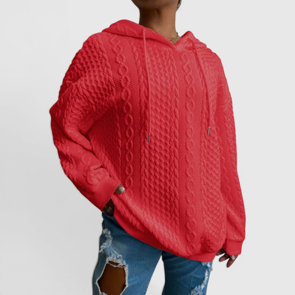 Ellmont London | Women's Plus Size Long Sleeve Hoodie Relaxed Fit Sweatshirt