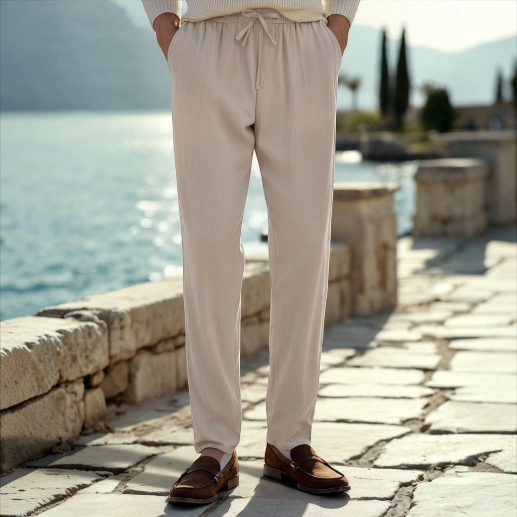 Ellmont London | Men's Linen Trousers Breathable Summer Wear