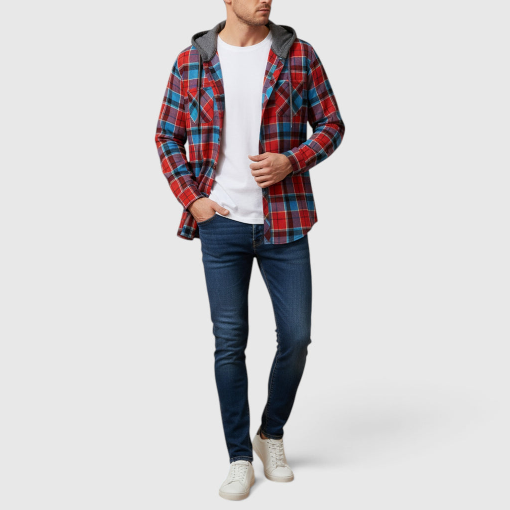 Nicholas | Men's Hooded Flannel Shirt Jacket – Everyday Plaid Layer