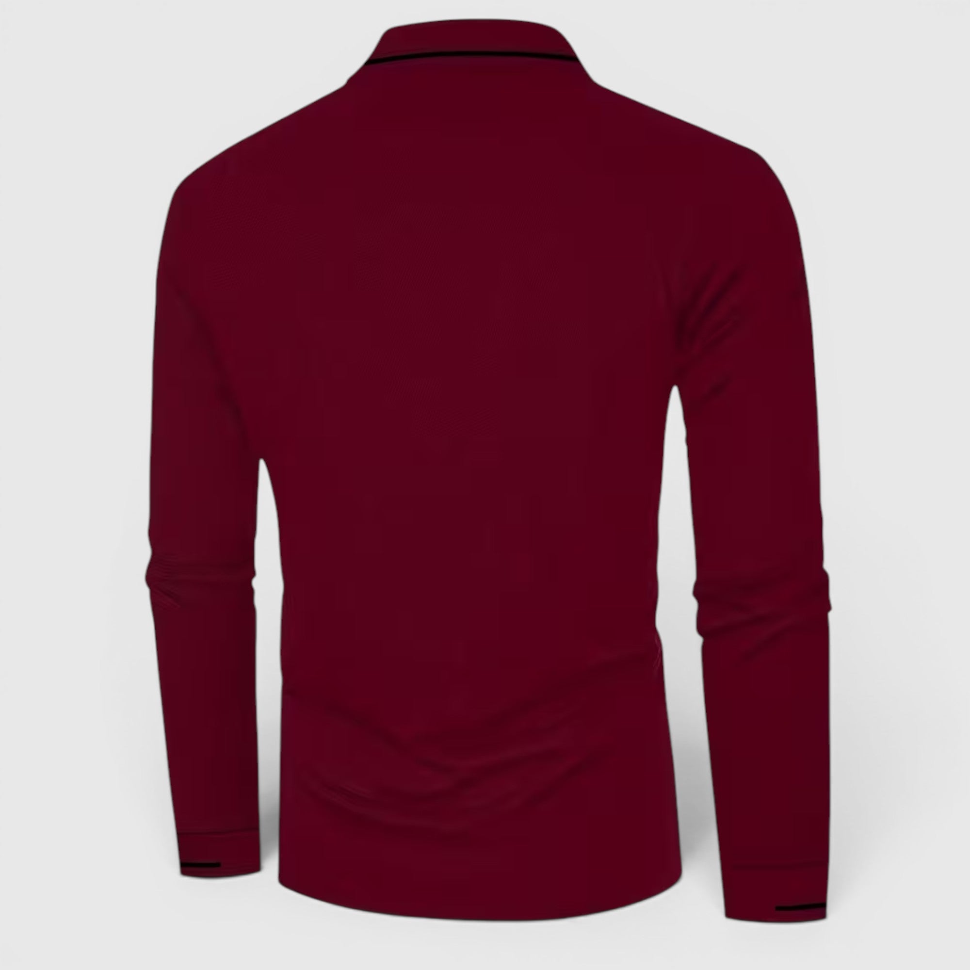 Isaac | Men's Casual Polo Shirt Long Sleeve Rib-Knit Everyday Wear