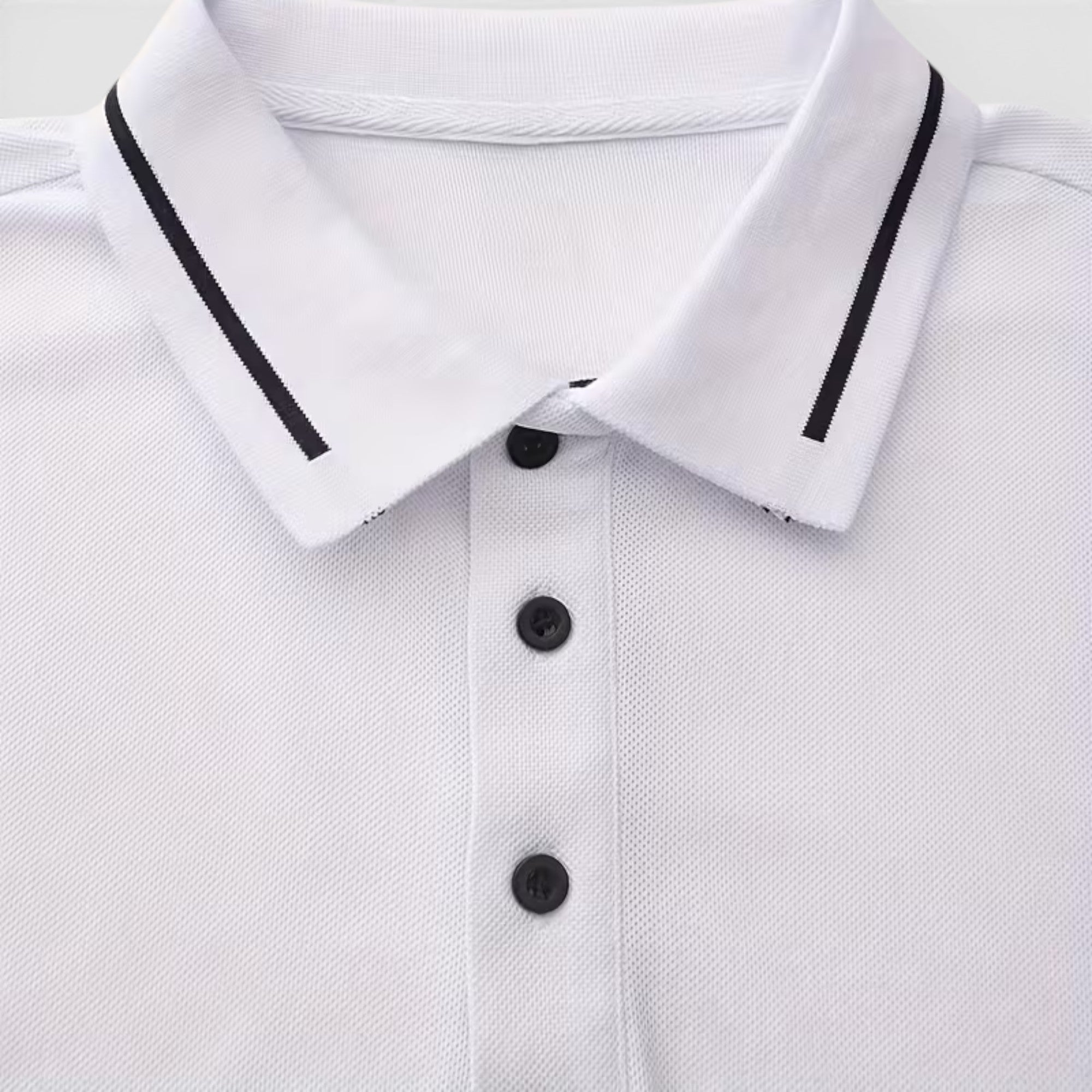 Isaac | Men's Casual Polo Shirt Long Sleeve Rib-Knit Everyday Wear
