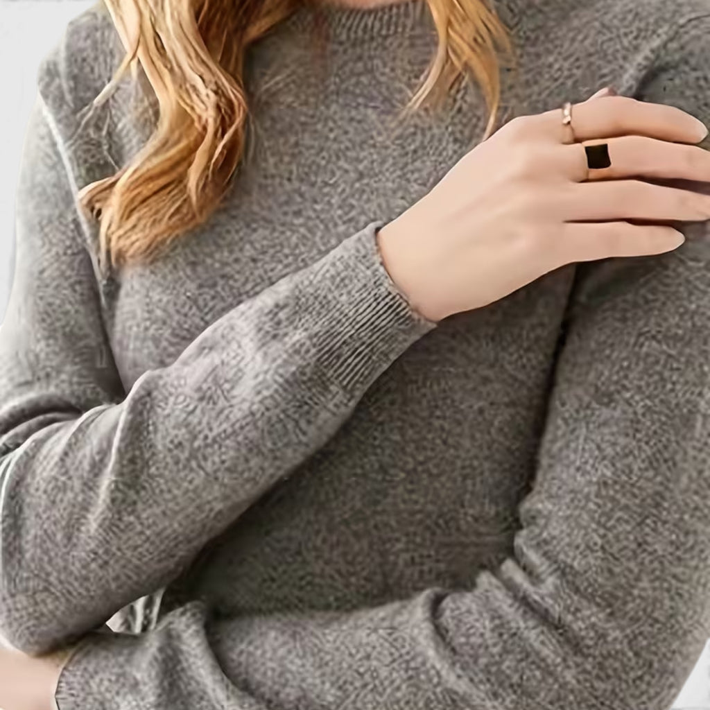 Juno | Women's Crewneck Sweater – Casual Loose Fit Everyday Knit Top